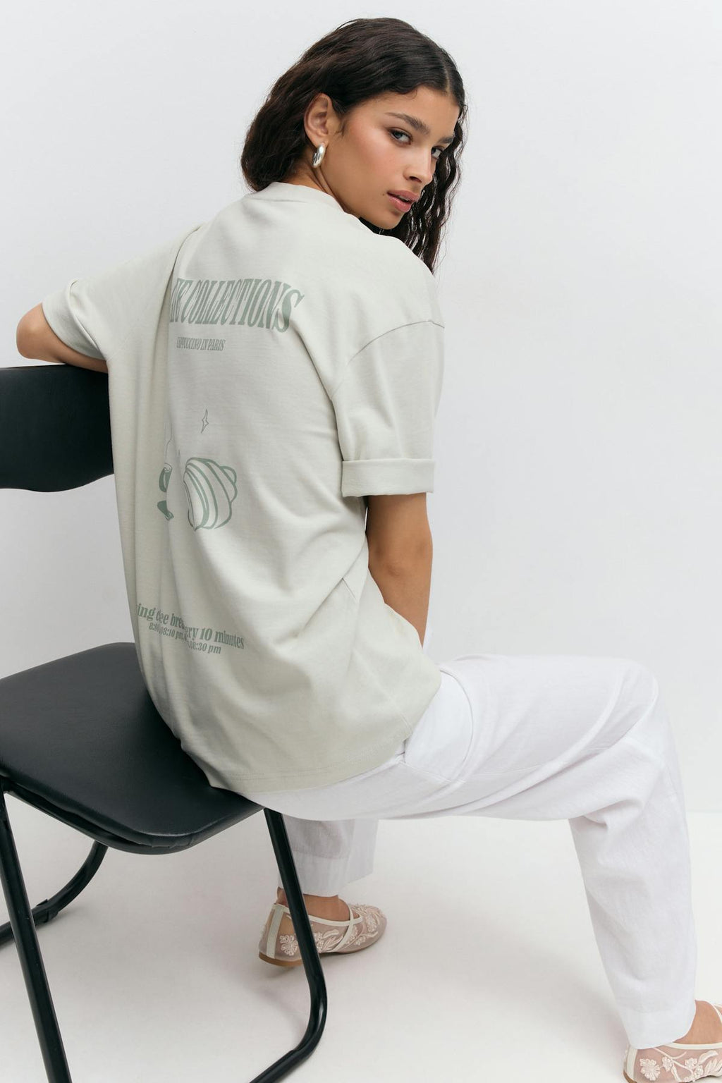 Printed oversized tee