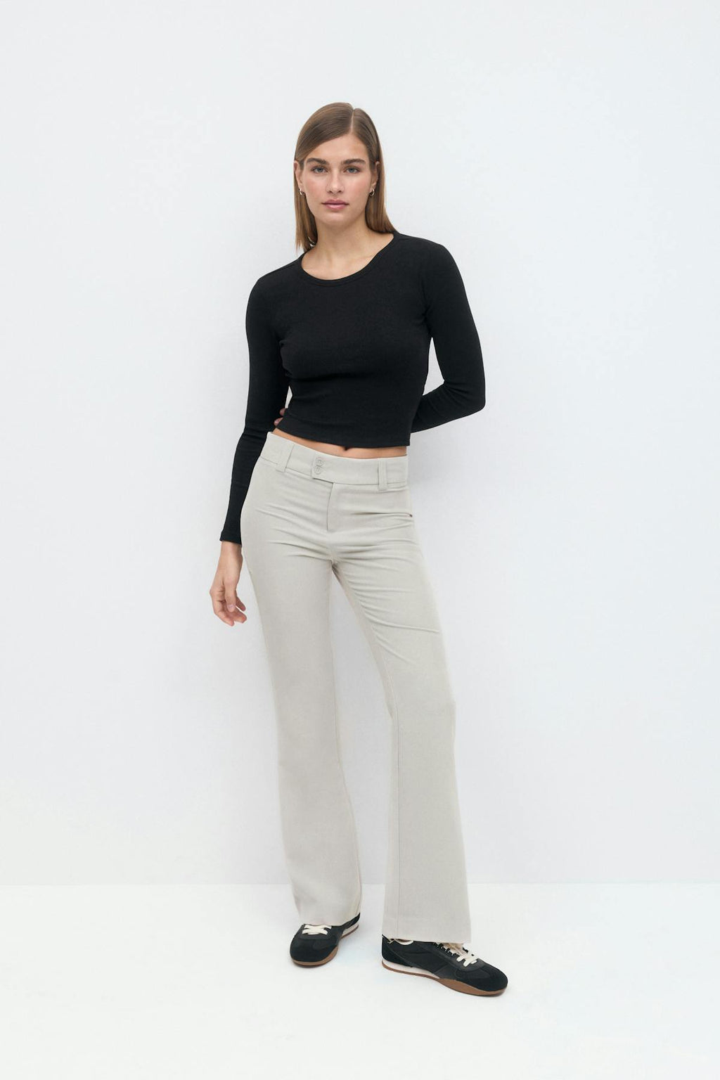 High waist flare trousers