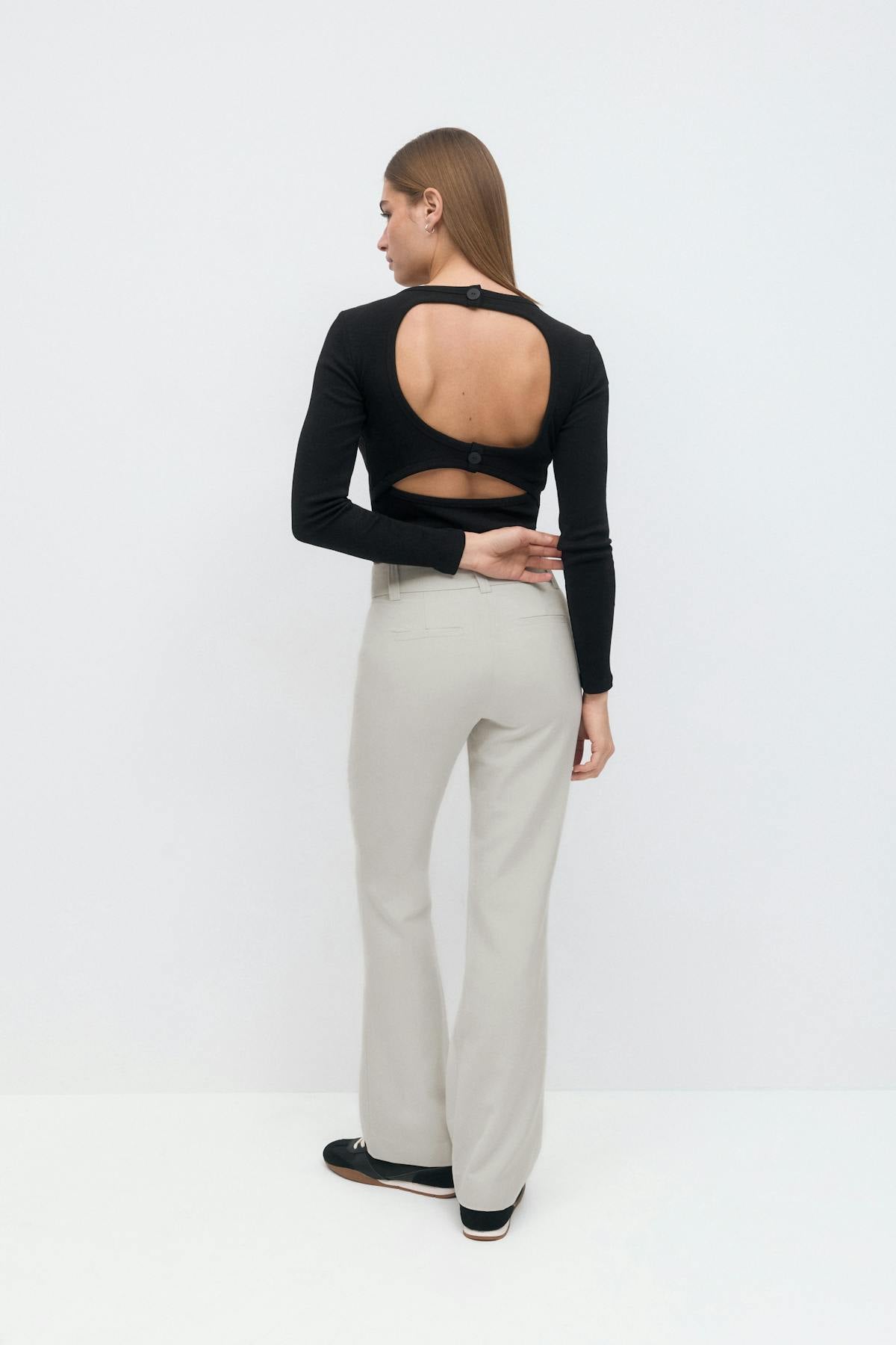 High waist flare trousers