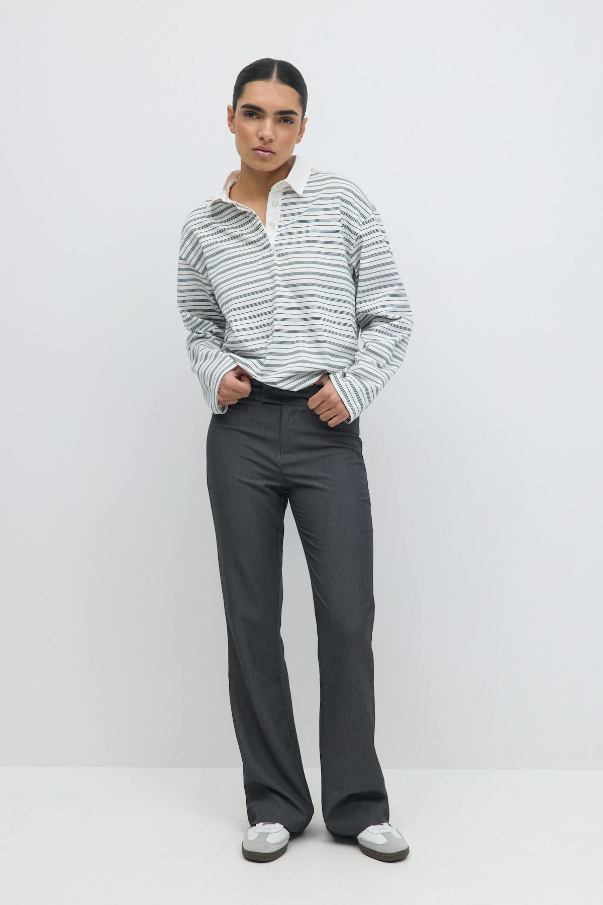 High waist flare trousers