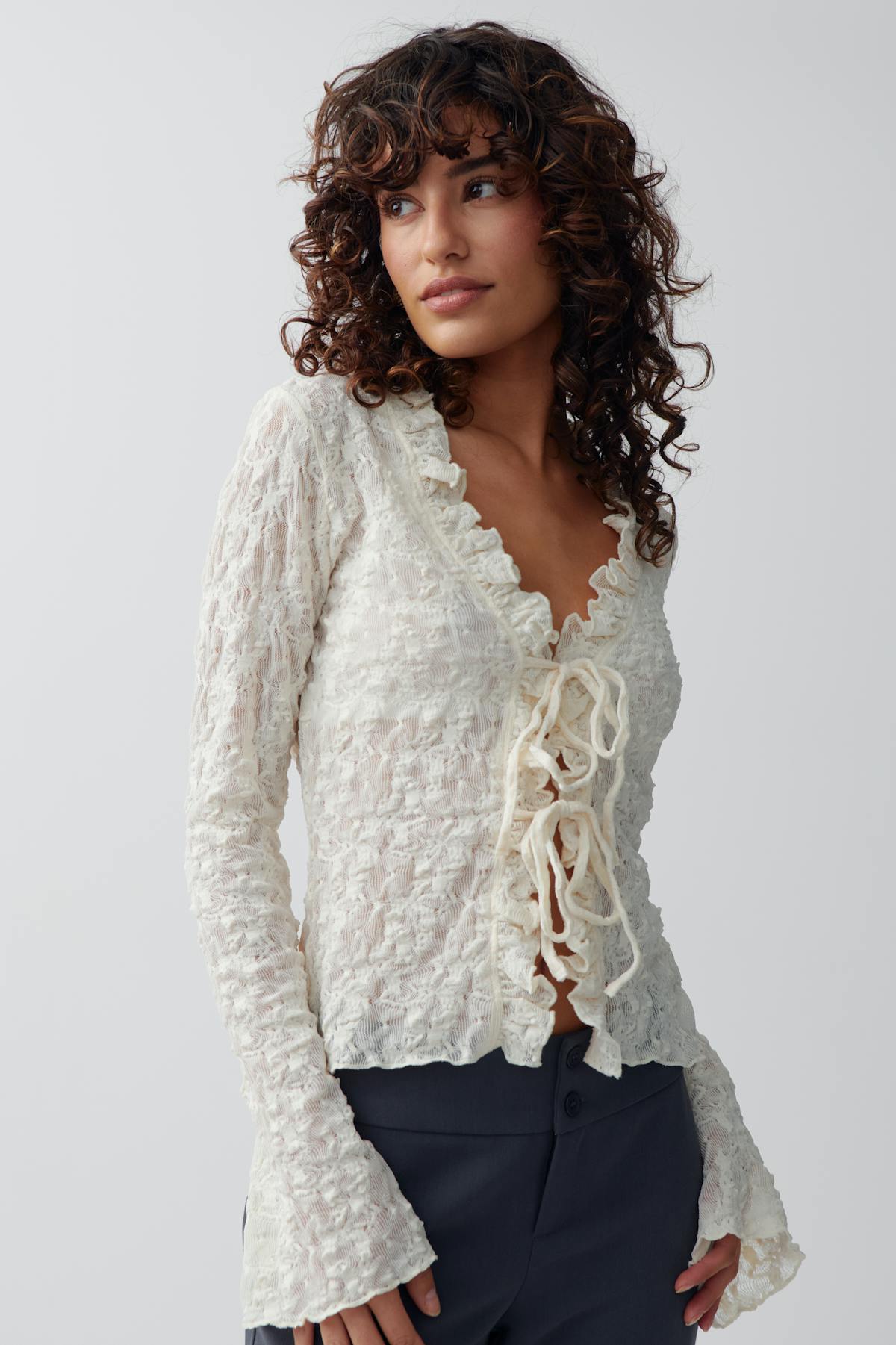 Lace frill top