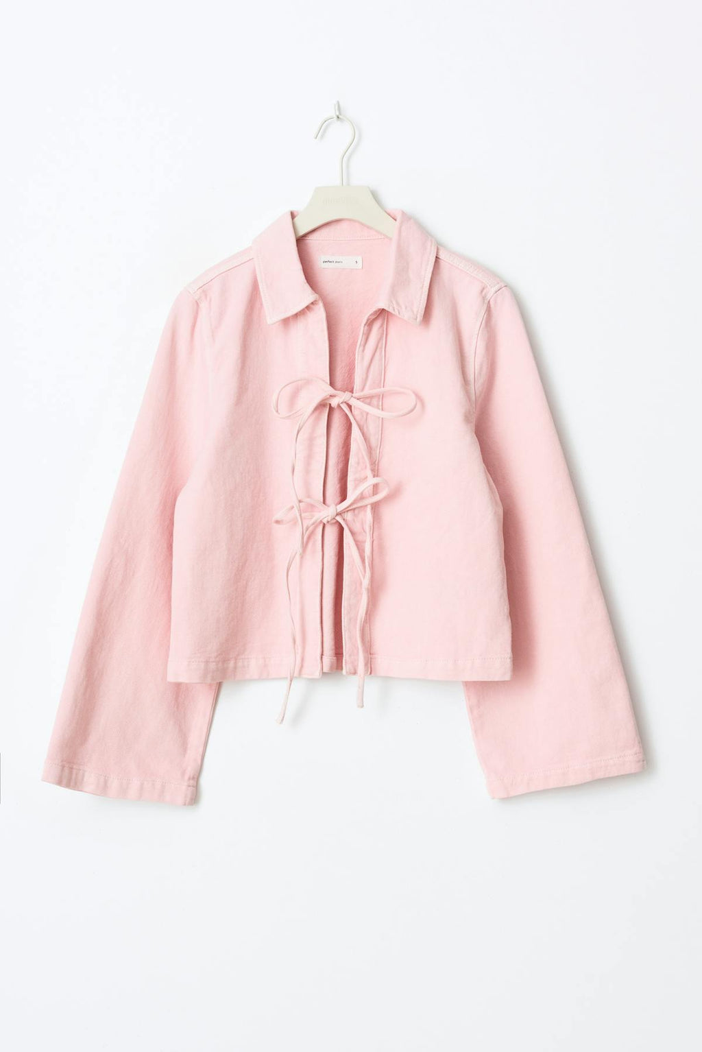 Front tie denim shirt