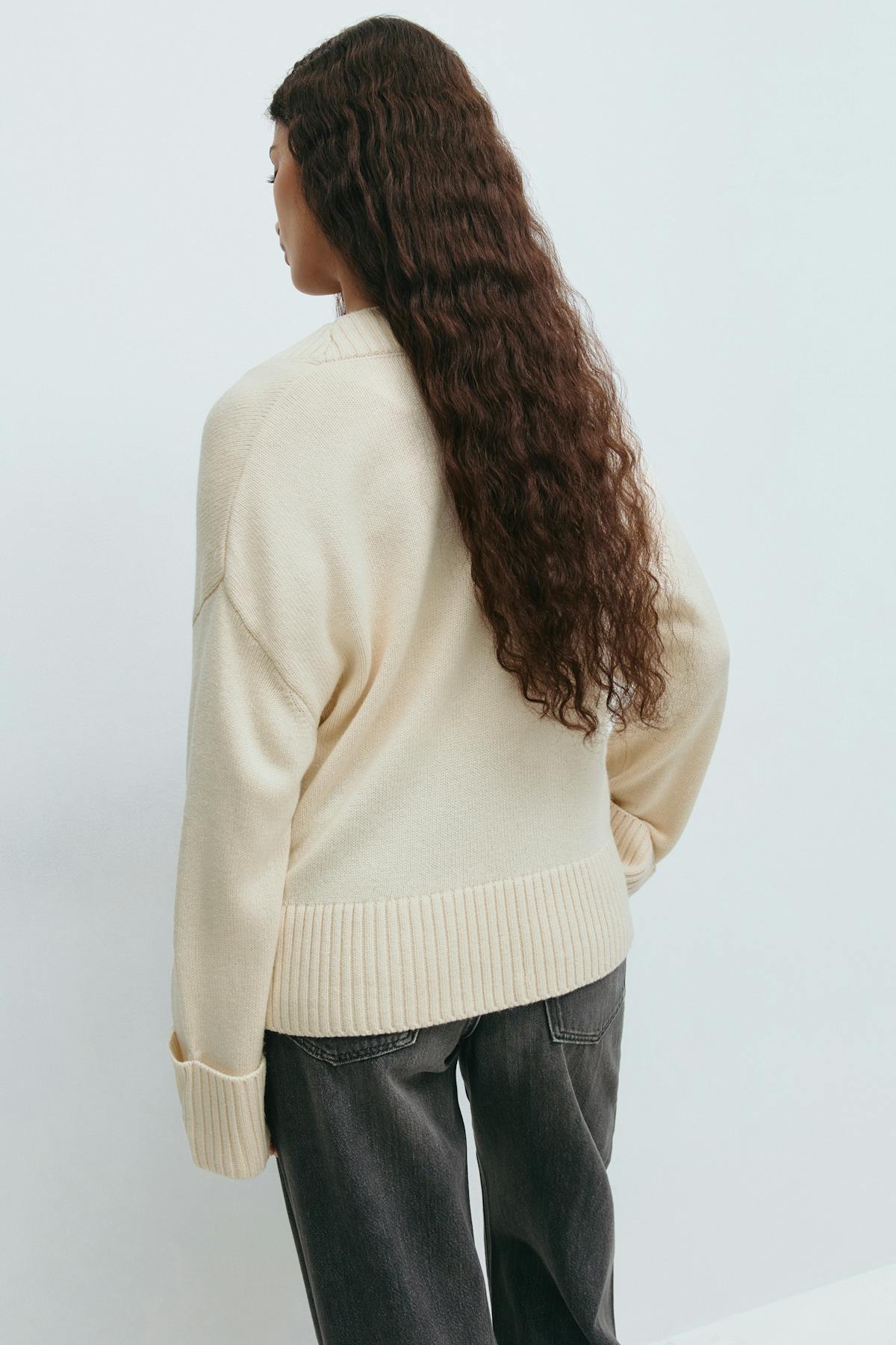 V-neck knitted sweater