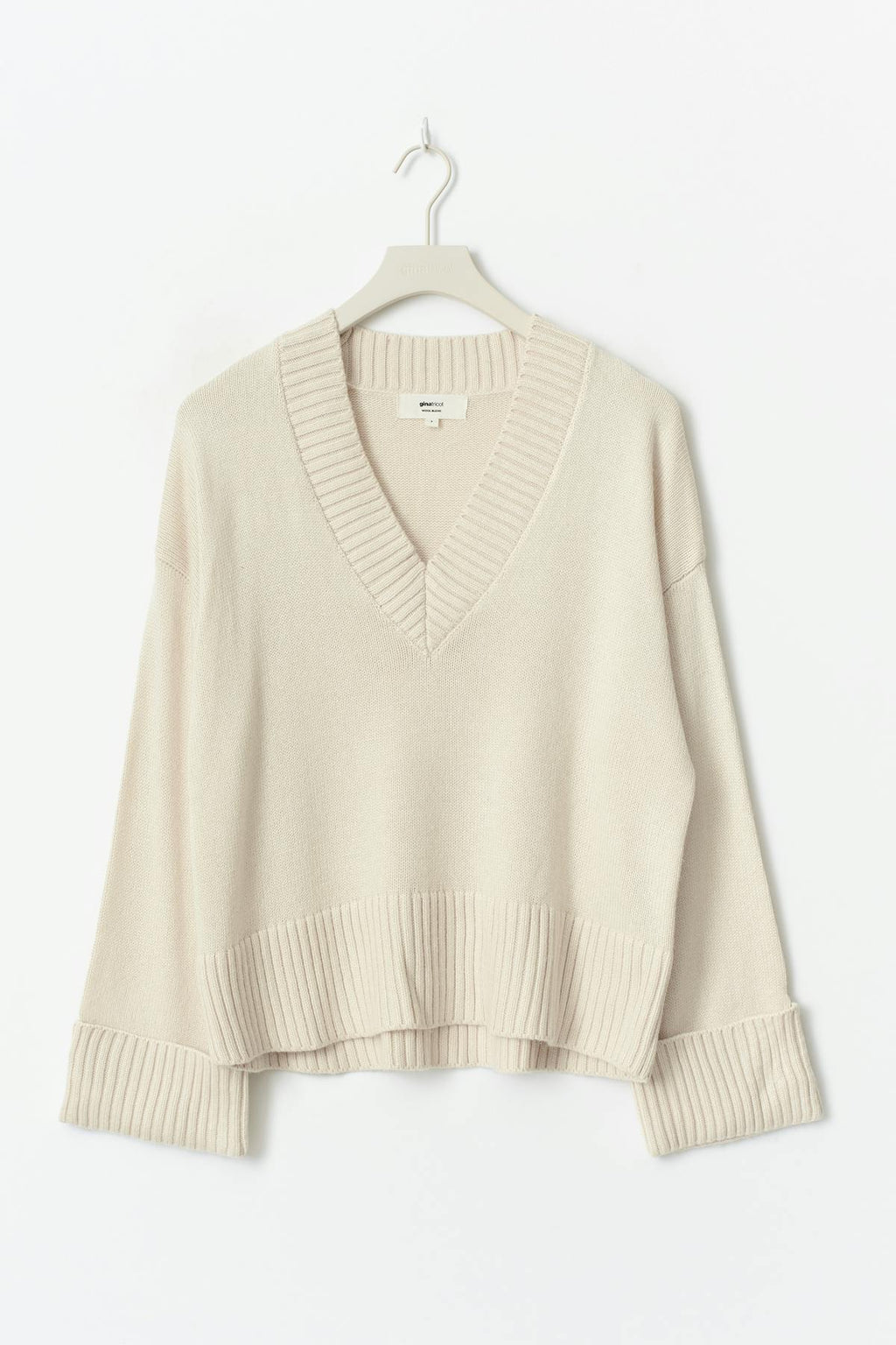 V-neck knitted sweater