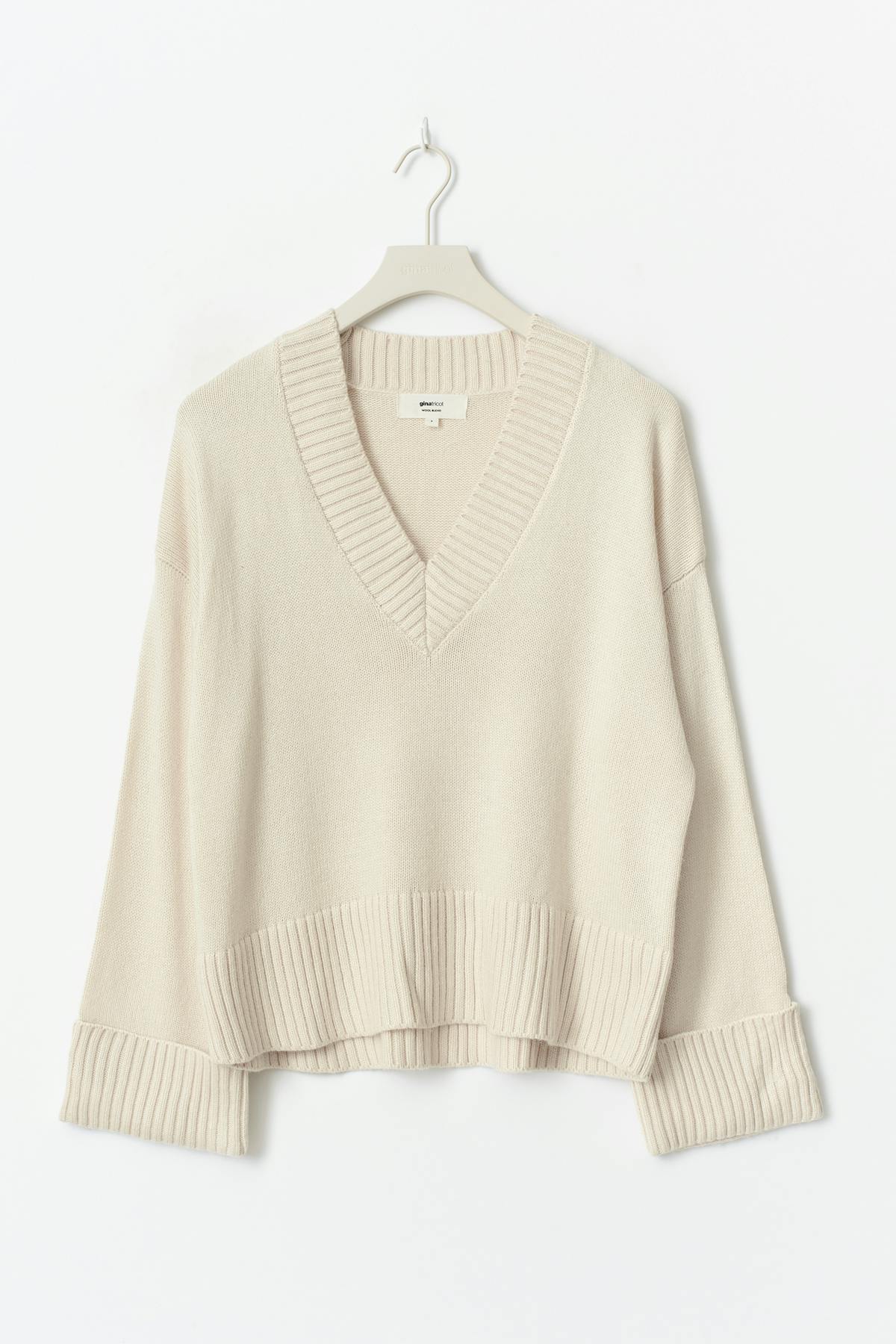 V-neck knitted sweater