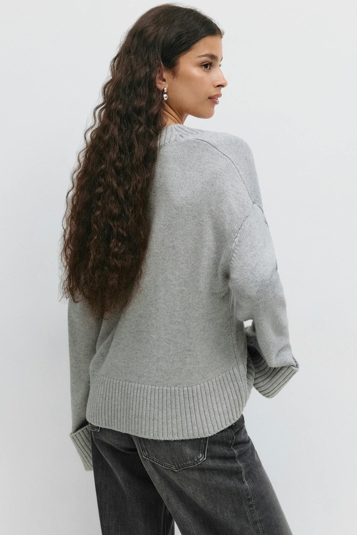 V-neck knitted sweater