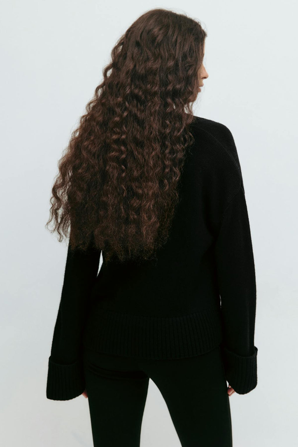 V-neck knitted sweater
