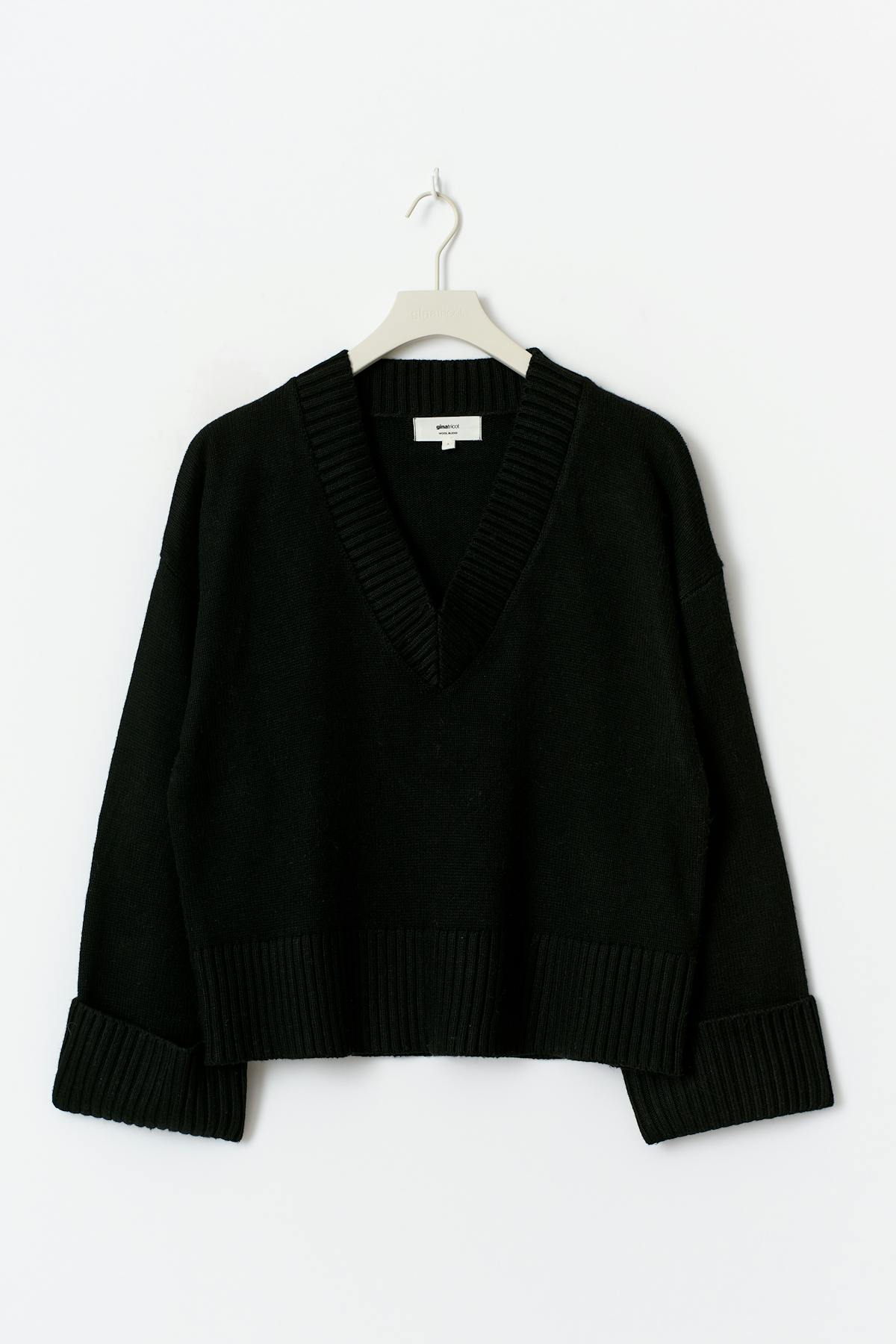 V-neck knitted sweater