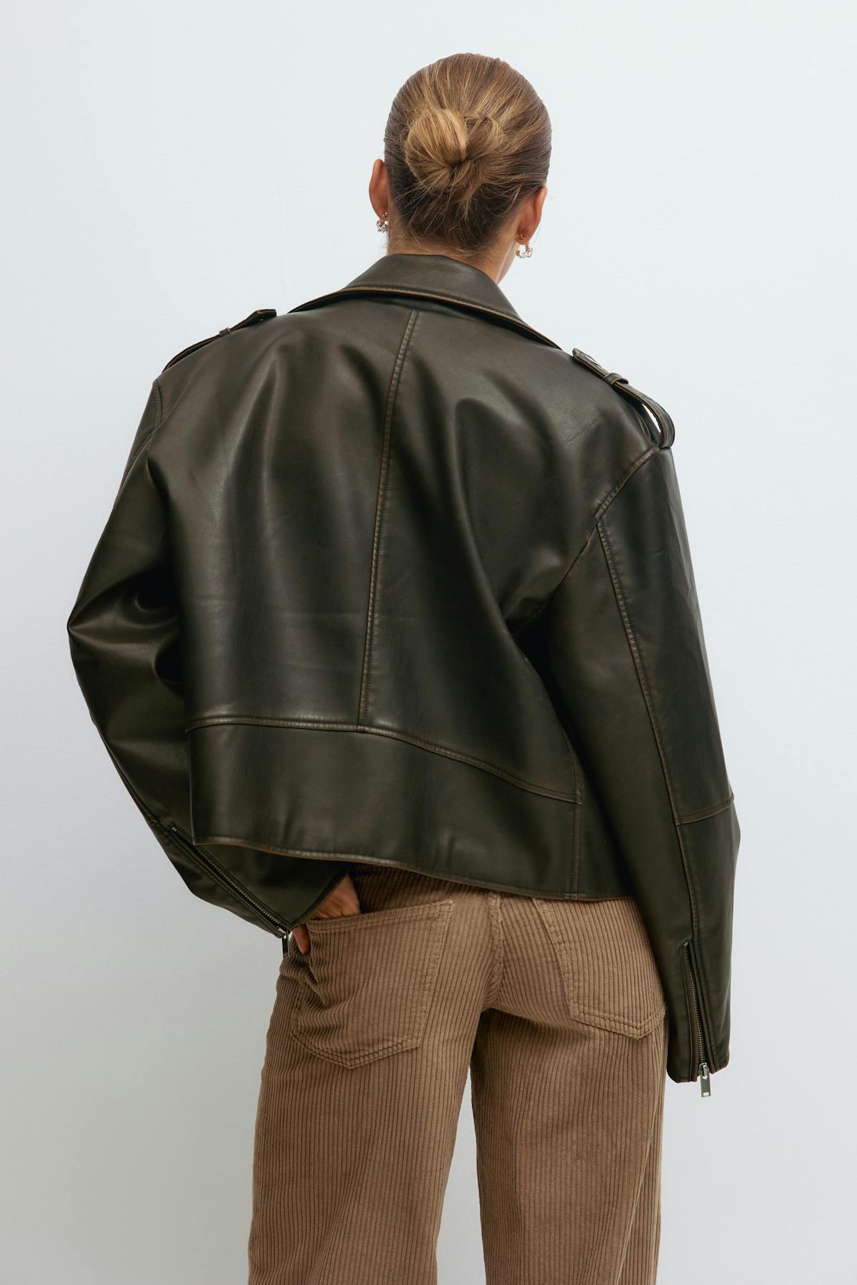 Short pu biker jacket