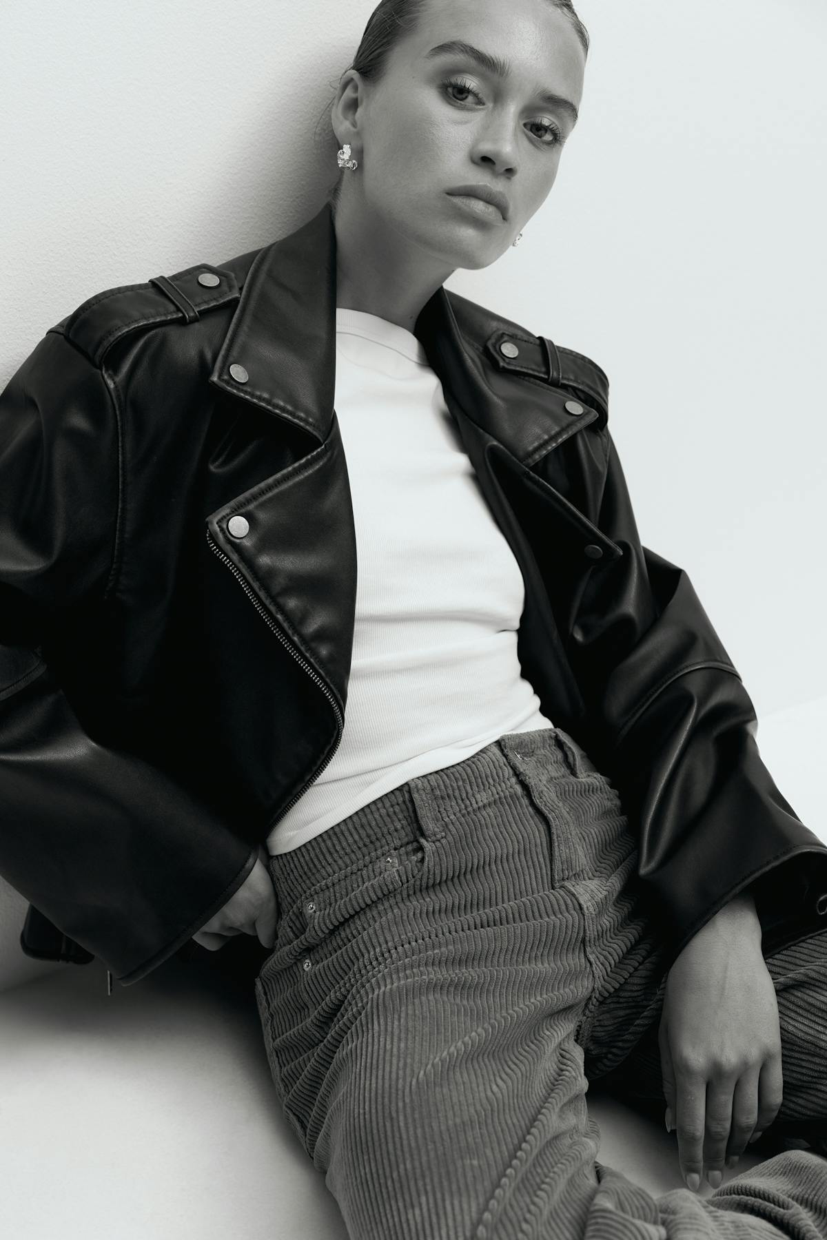 Short pu biker jacket