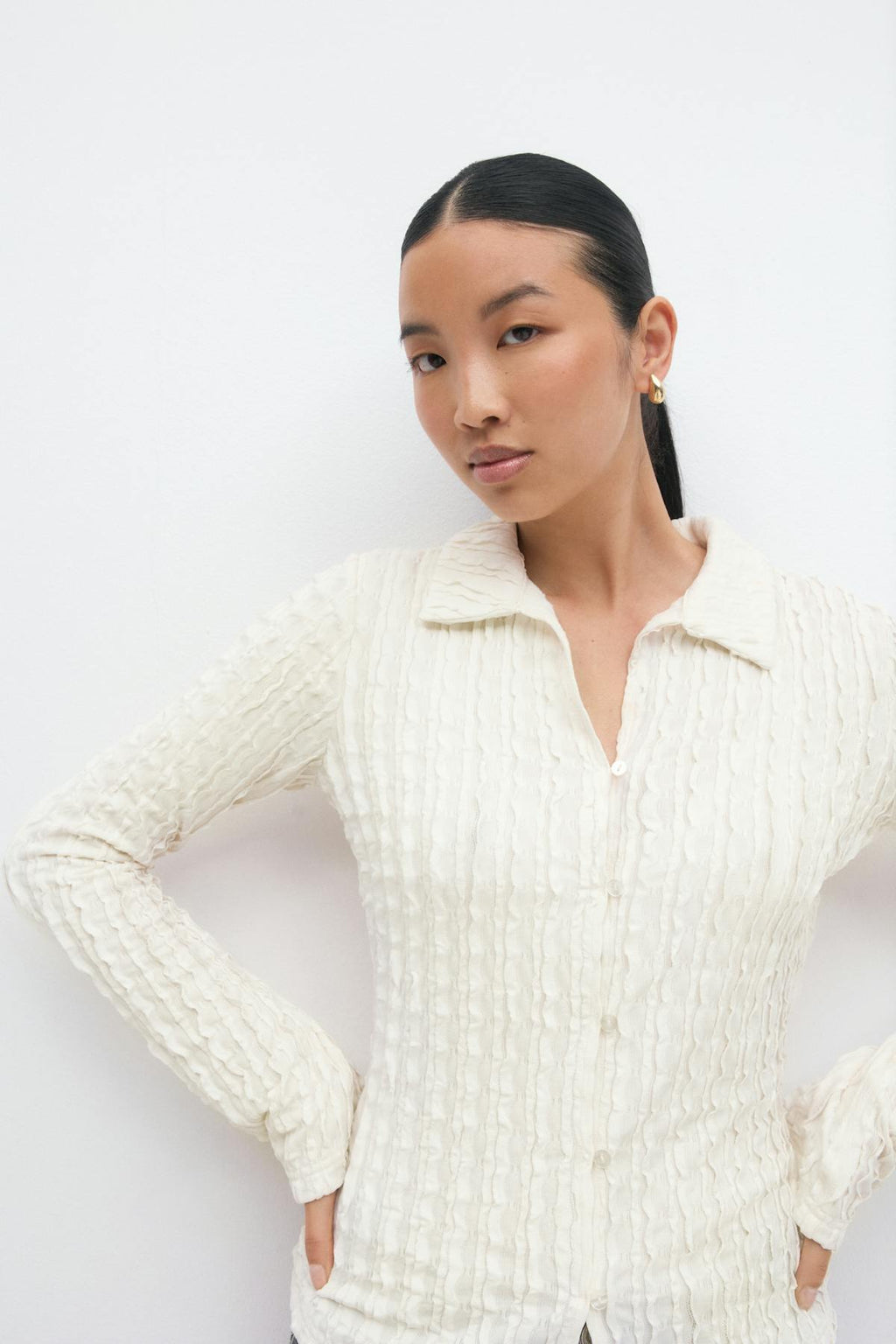 Textured shirt top