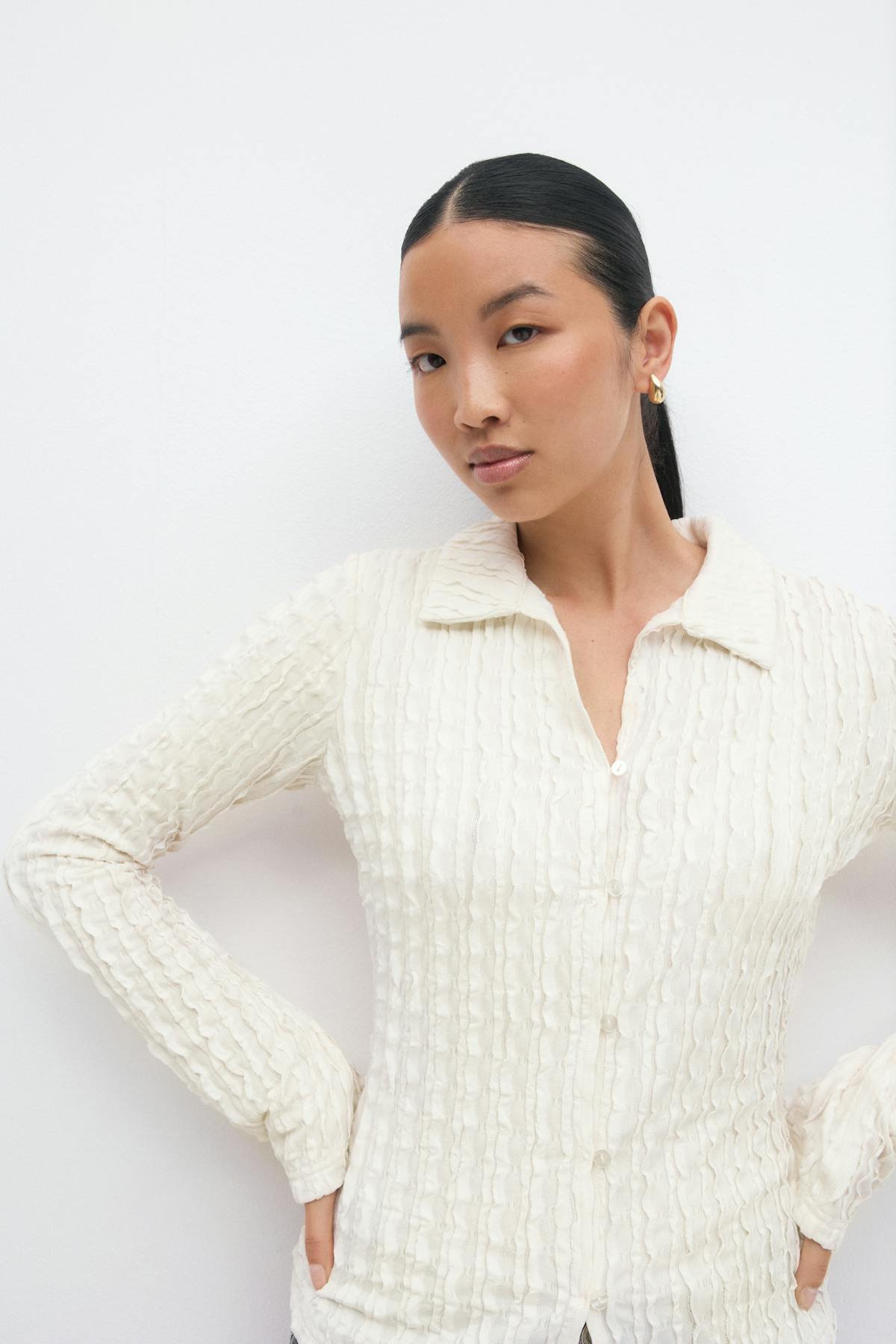 Textured shirt top