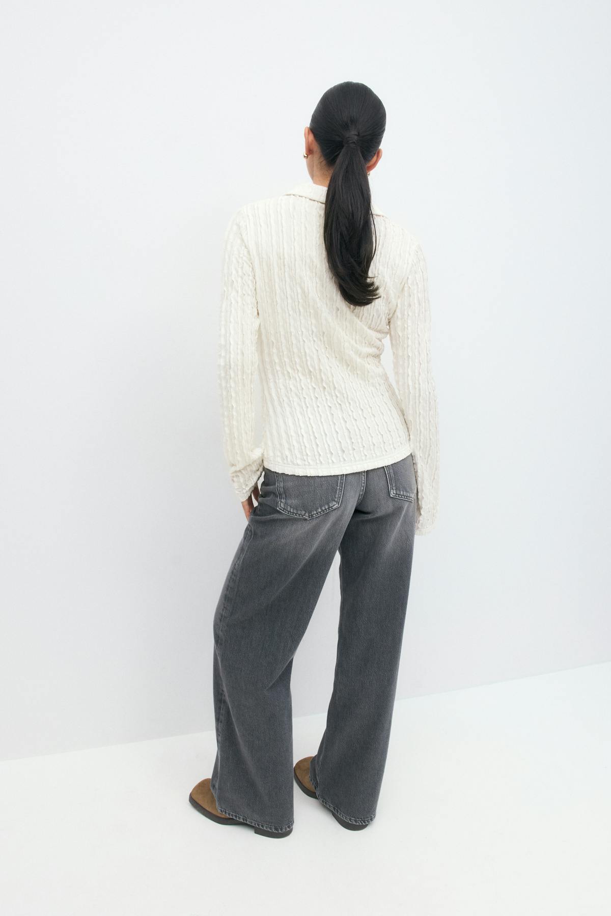 Textured shirt top