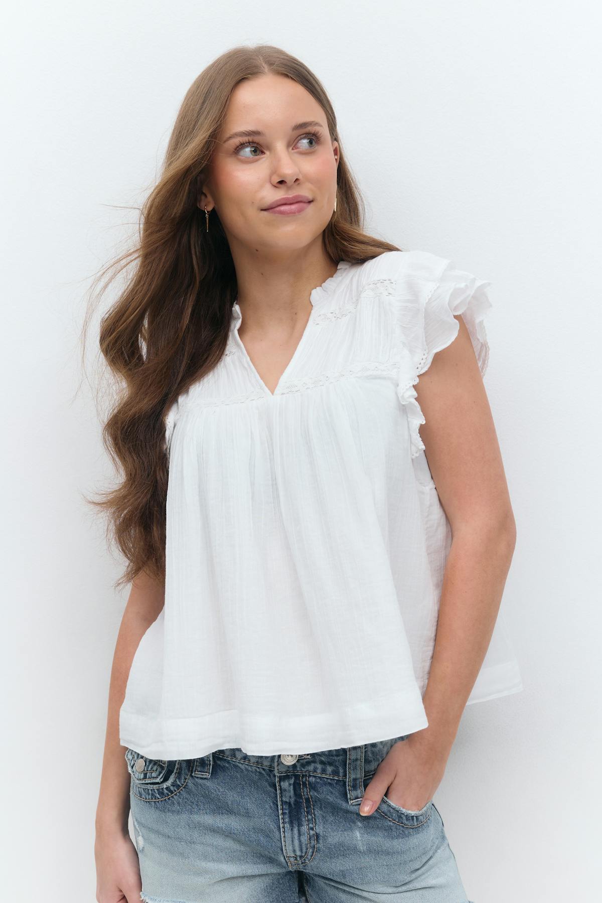 Y boho short sleeve top