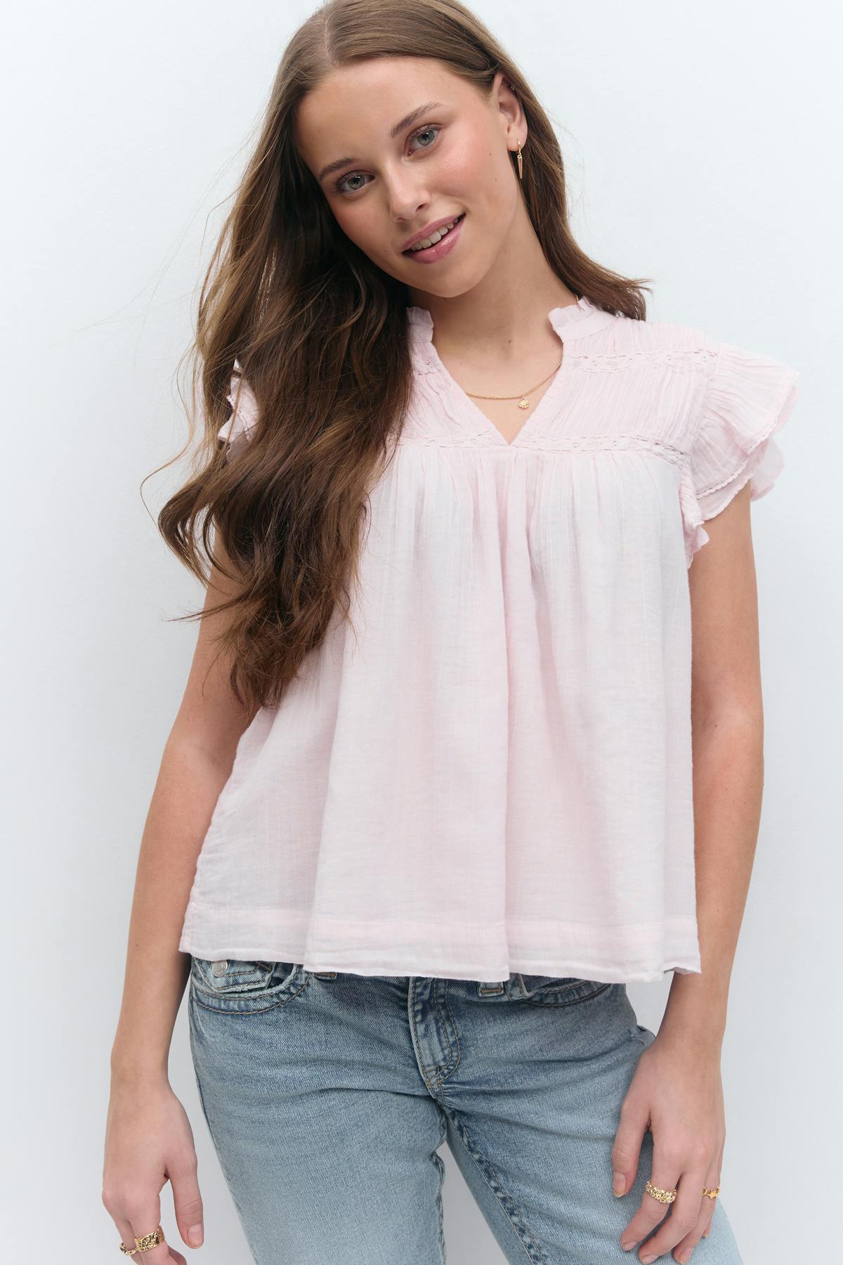 Y boho short sleeve top