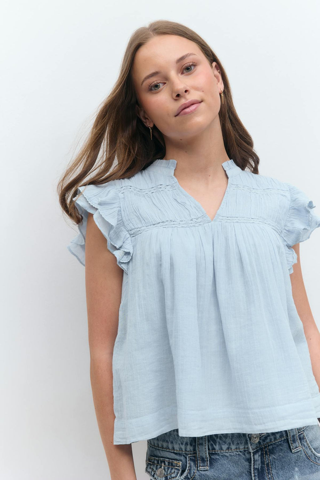 Y boho short sleeve top