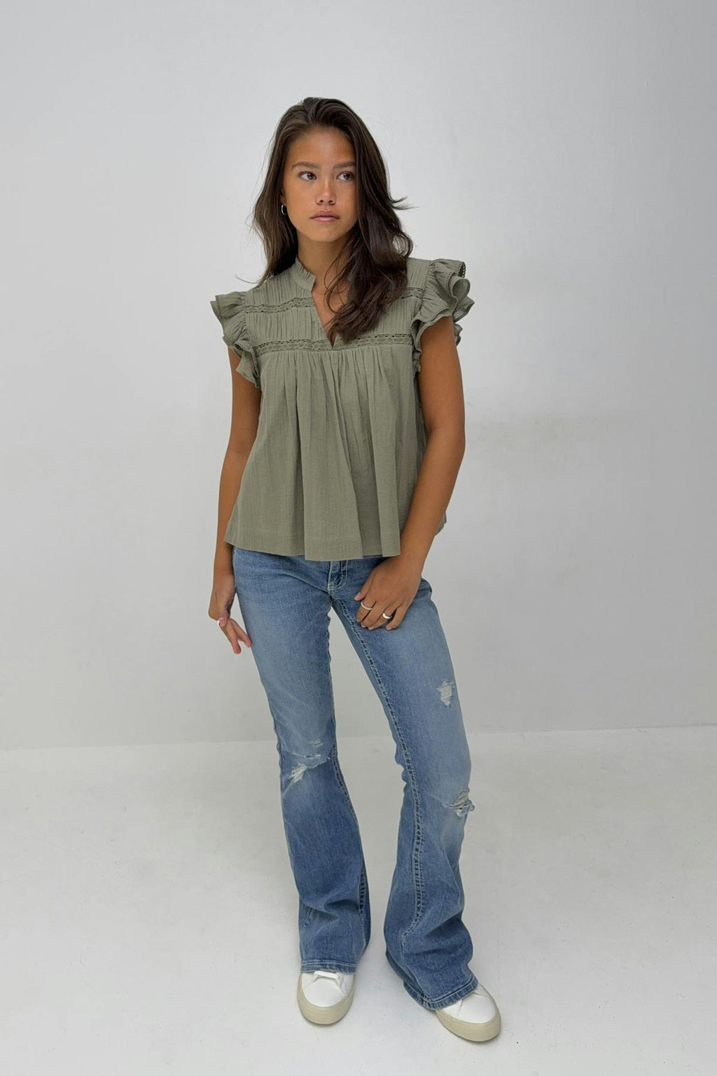 Y boho short sleeve top