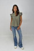 Y boho short sleeve top