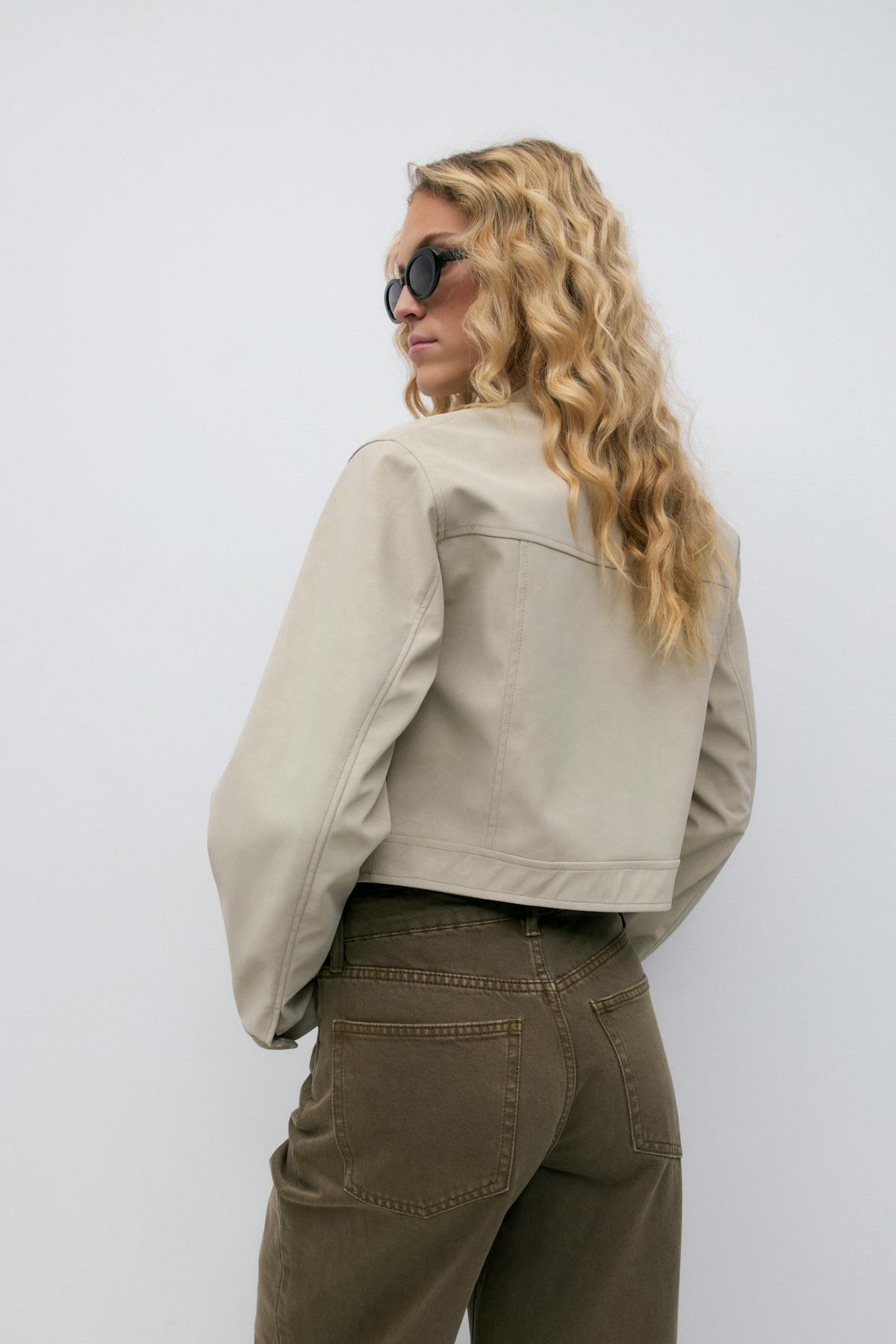 Faux suede short jacket