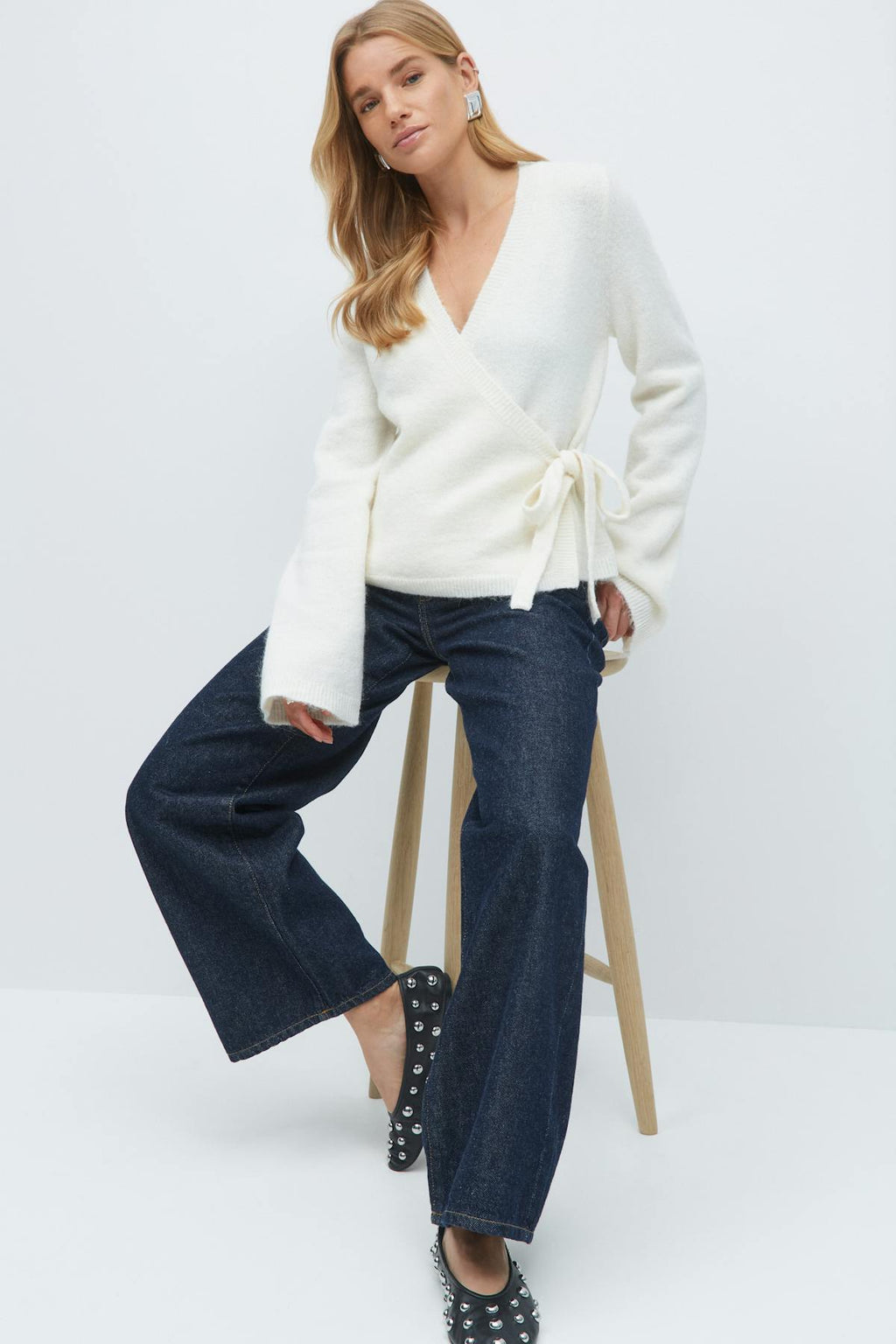 Knitted wrap cardigan