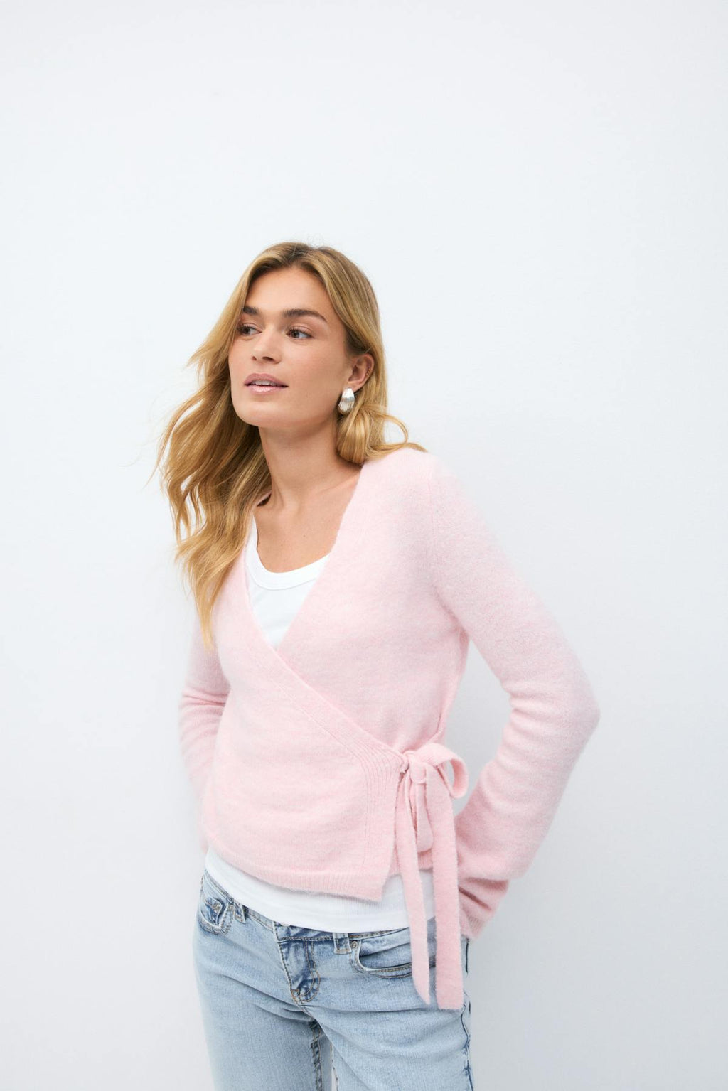 Knitted wrap cardigan