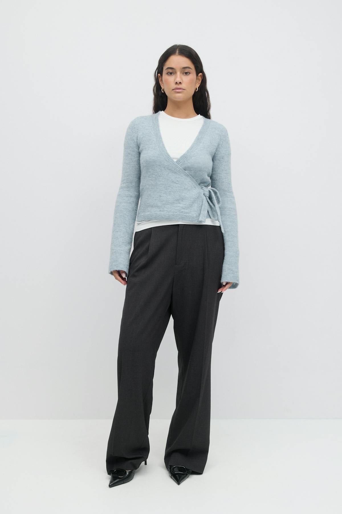 Knitted wrap cardigan