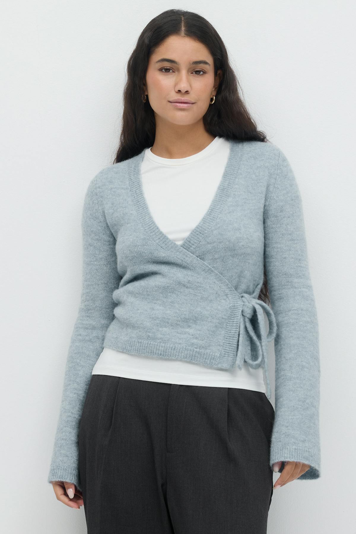 Knitted wrap cardigan