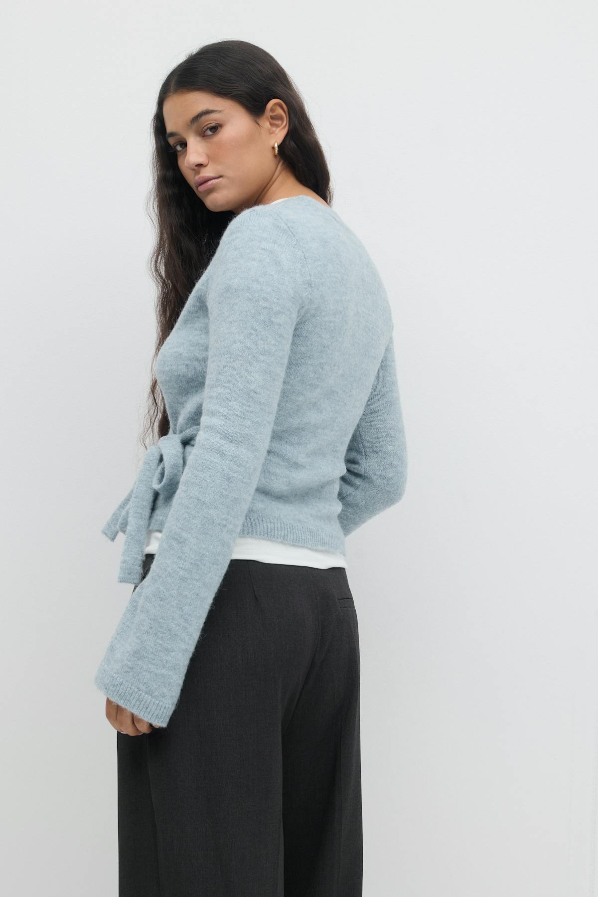 Knitted wrap cardigan