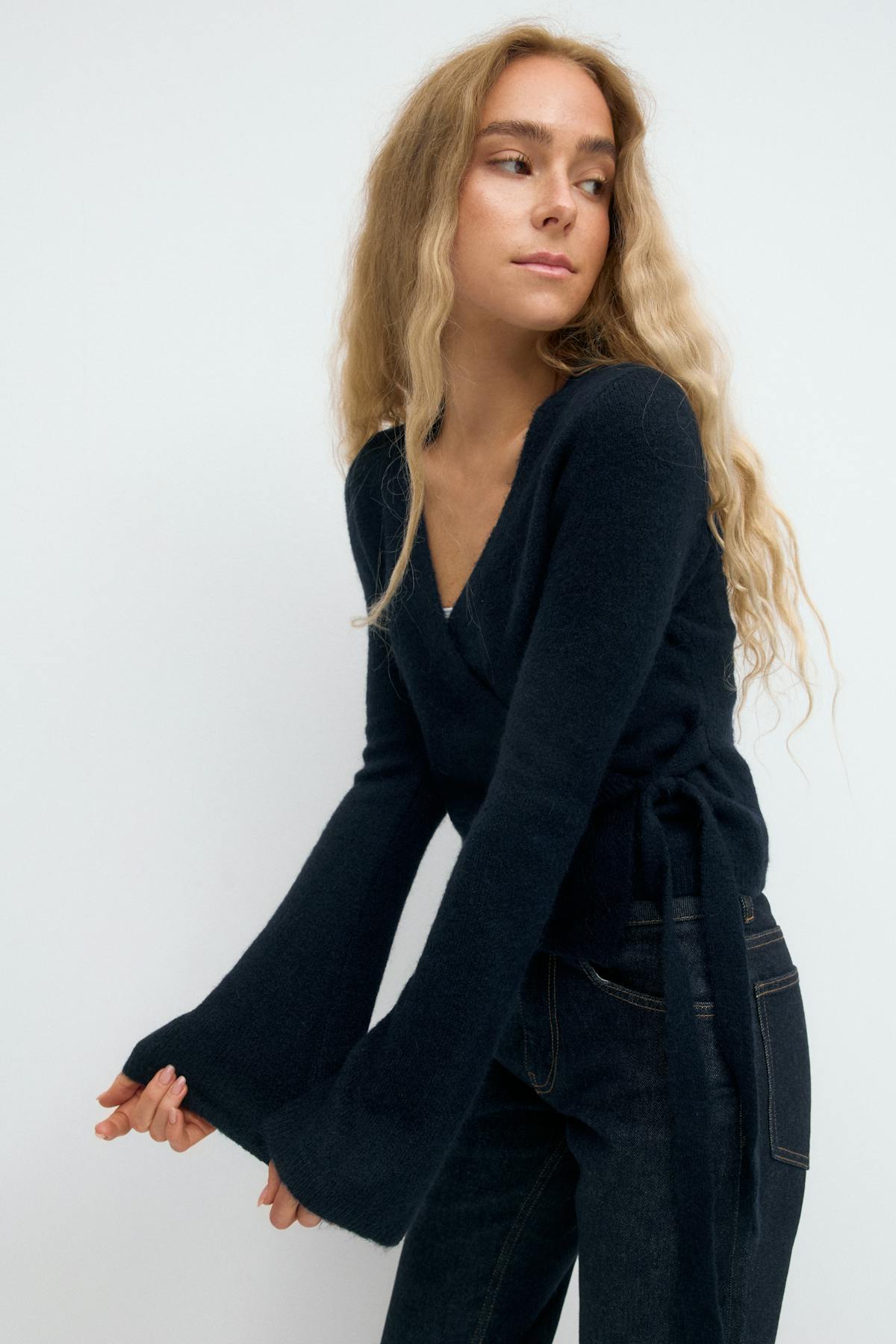 Knitted wrap cardigan