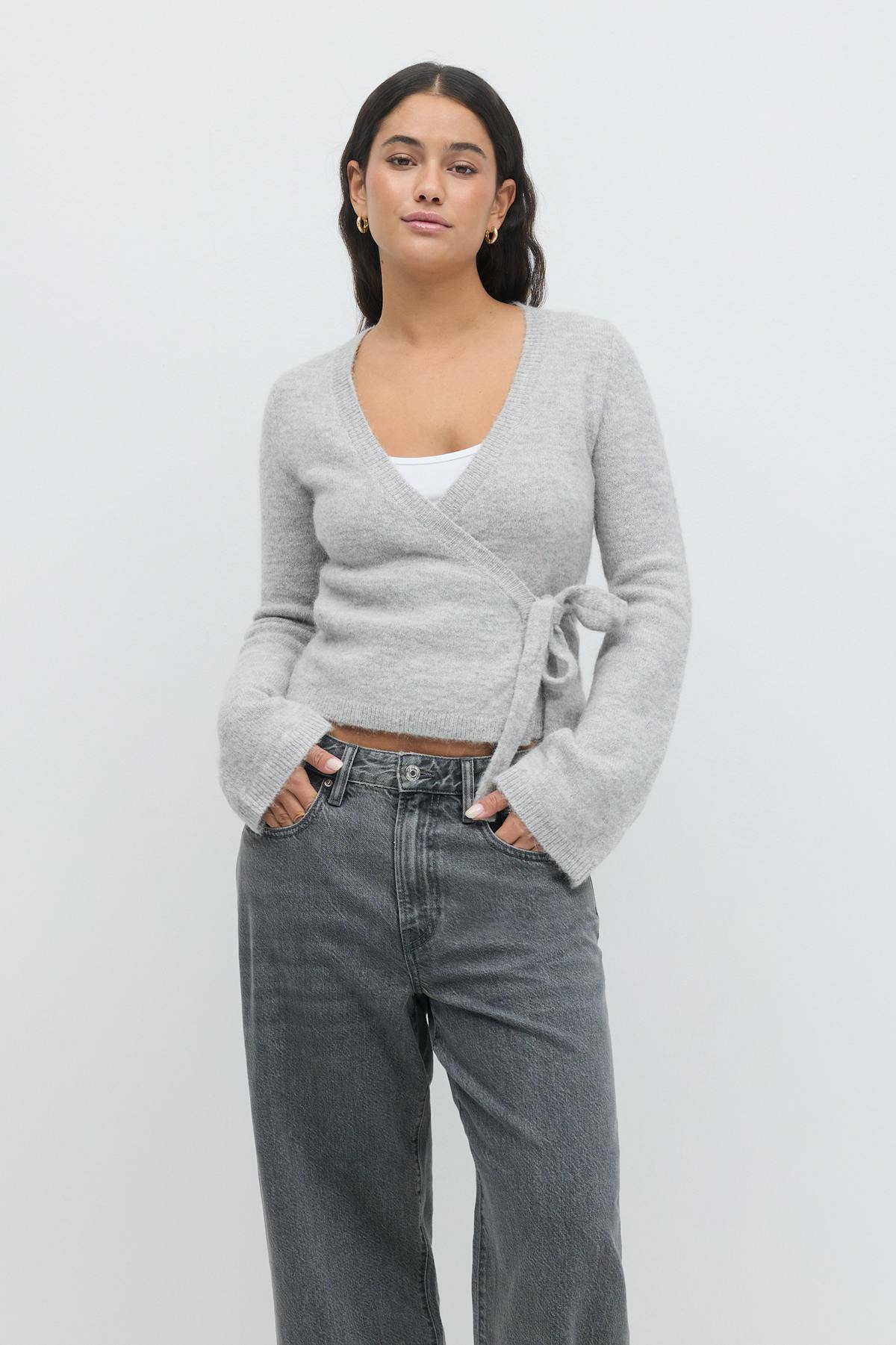 Knitted wrap cardigan