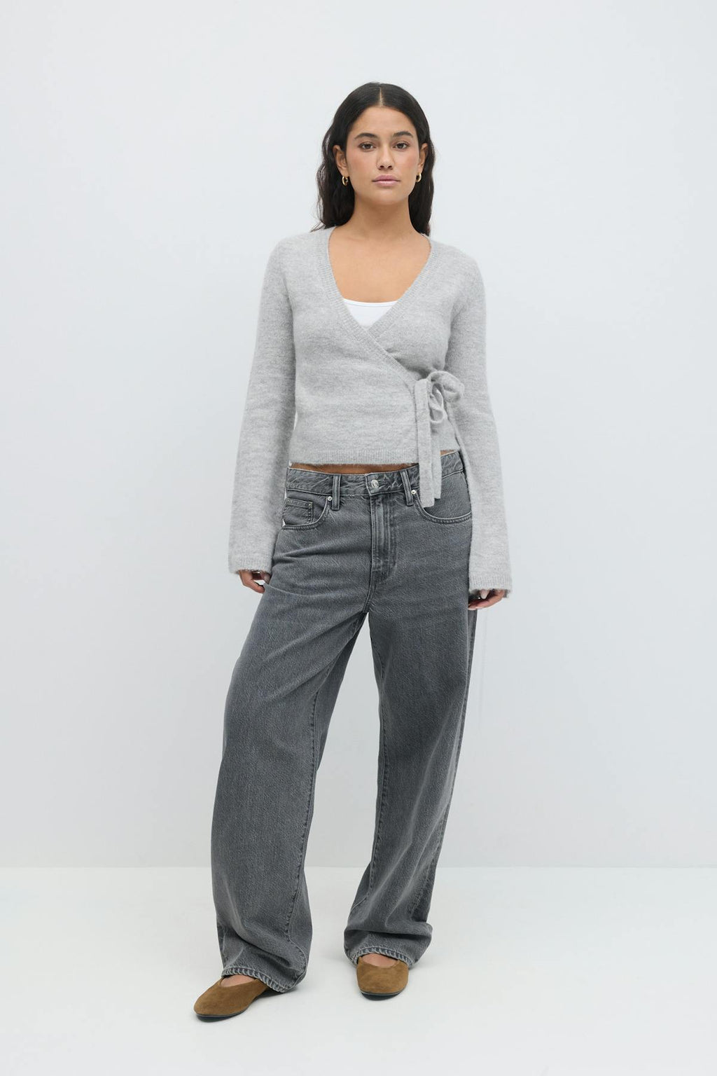 Knitted wrap cardigan