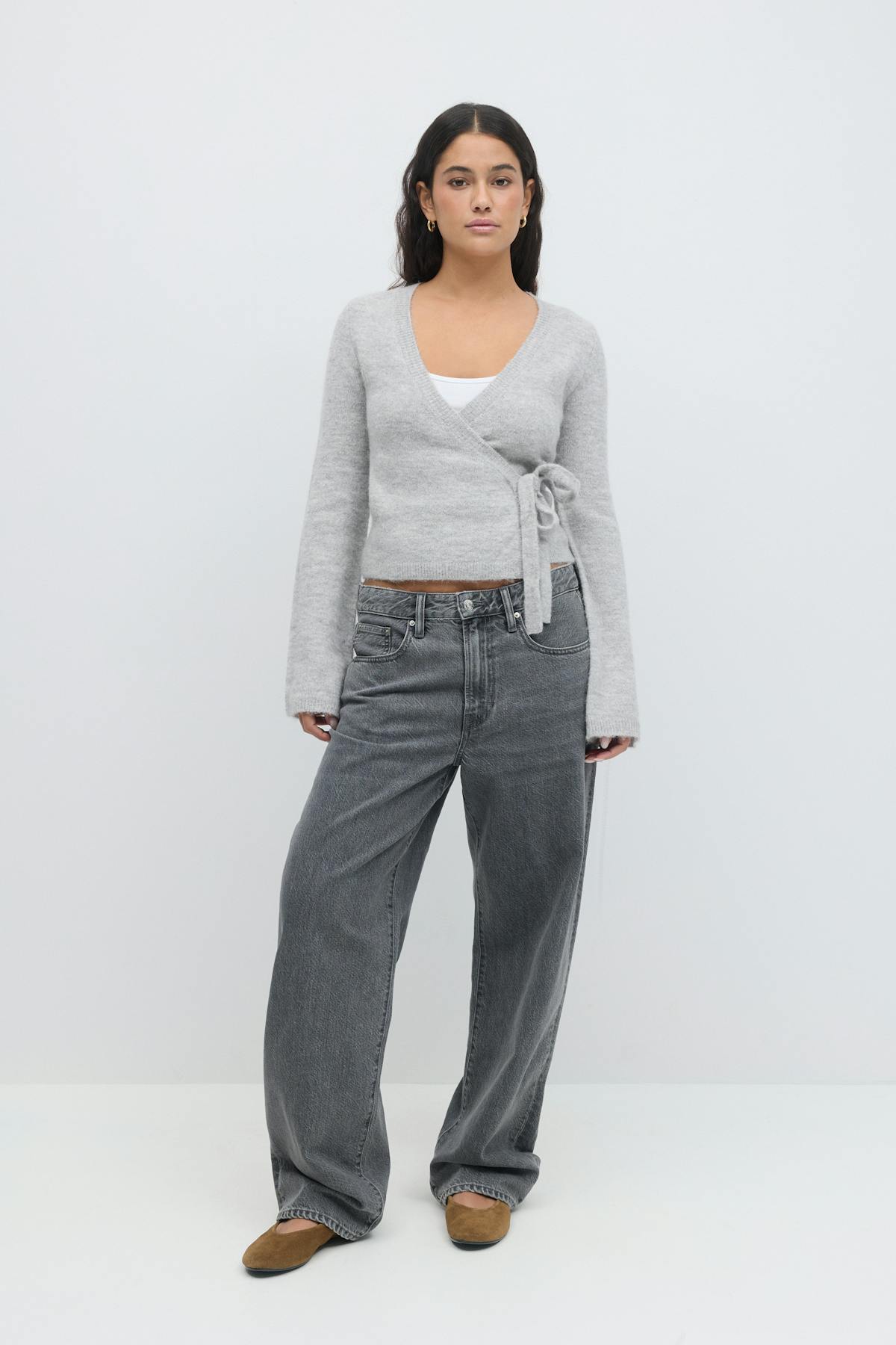 Knitted wrap cardigan
