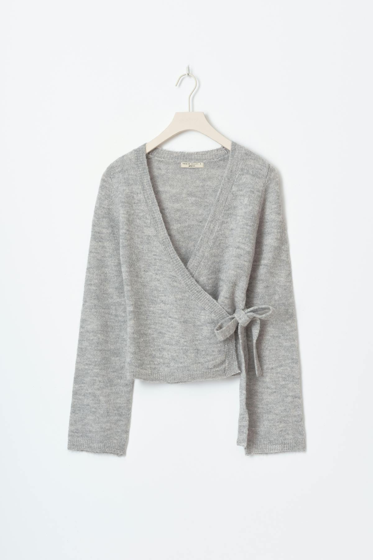 Knitted wrap cardigan