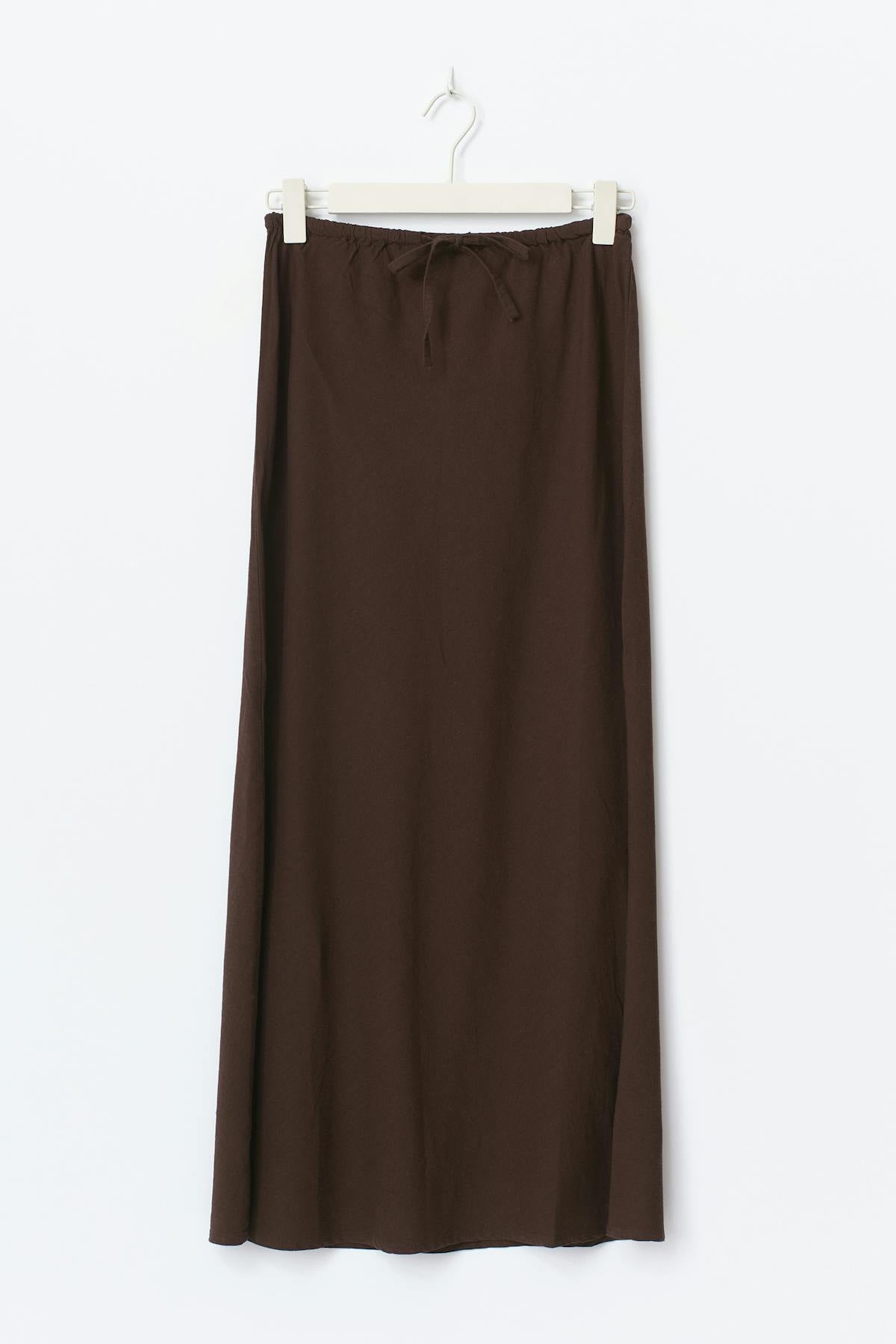 Drawstring maxi skirt