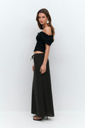 Drawstring maxi skirt