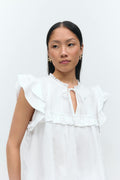 Poplin frill top