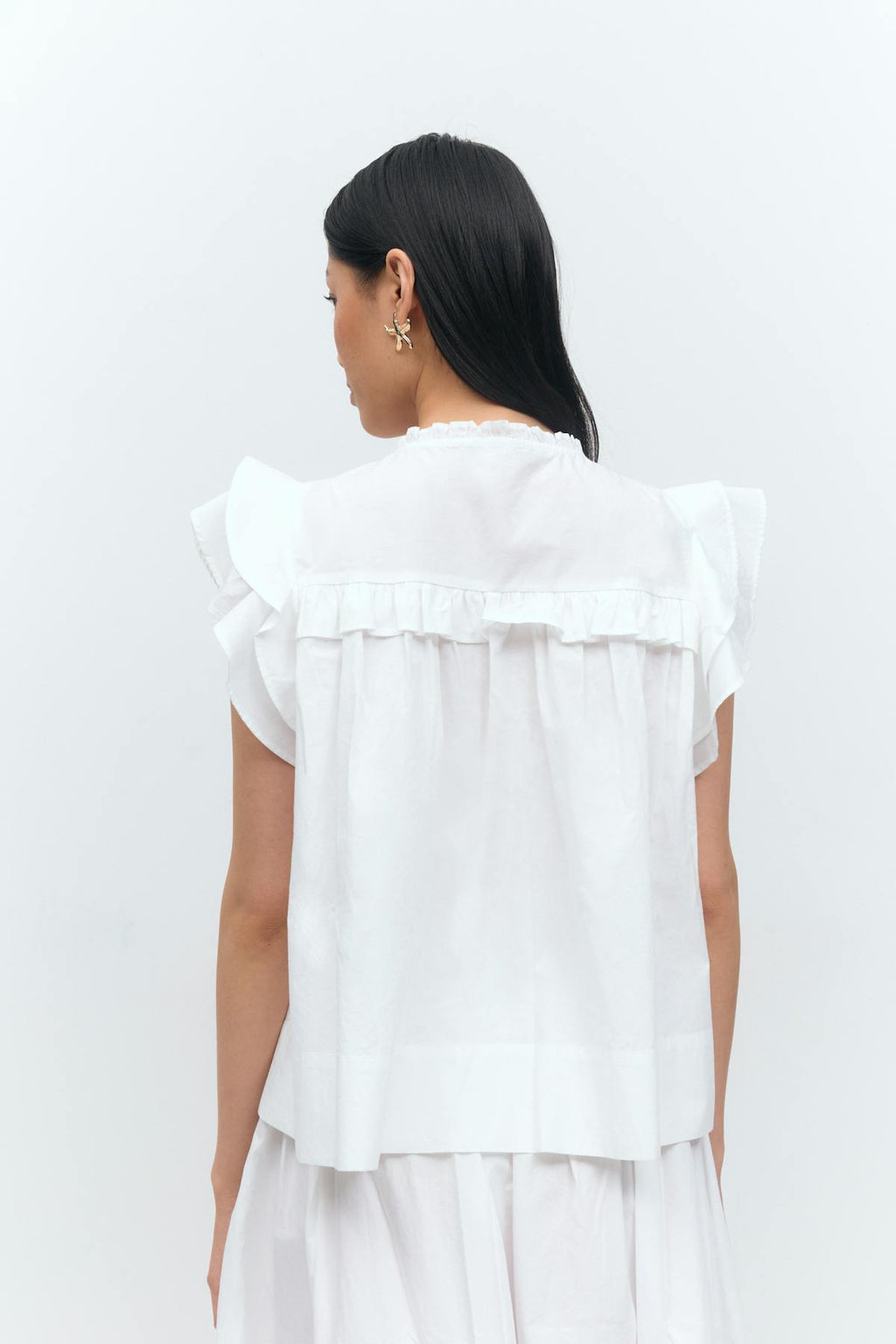 Poplin frill top