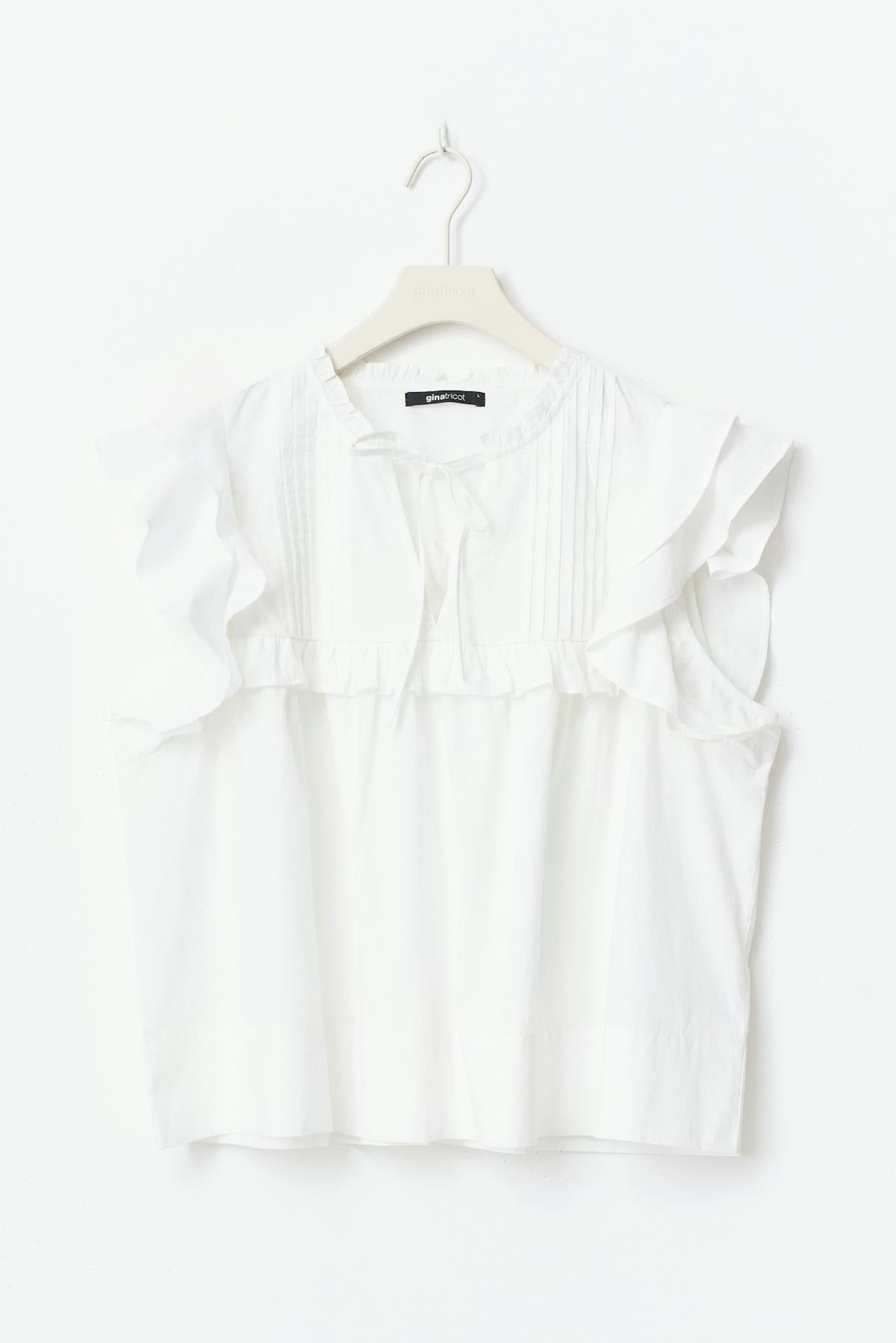Poplin frill top