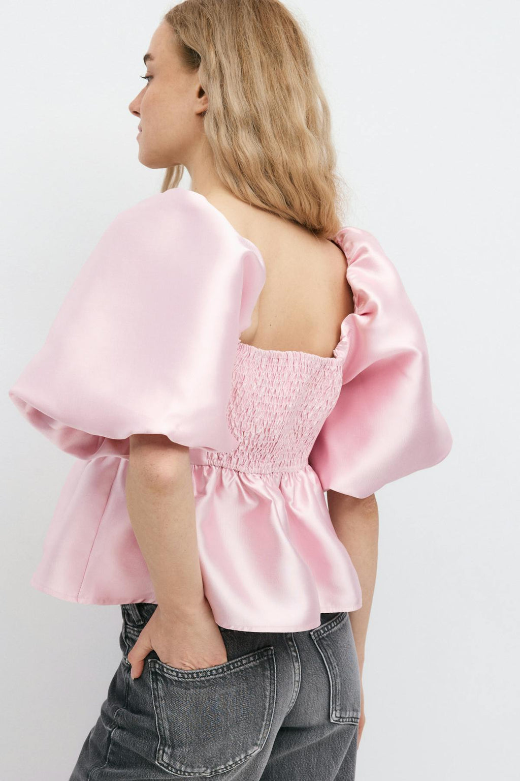 Shiny peplum blouse