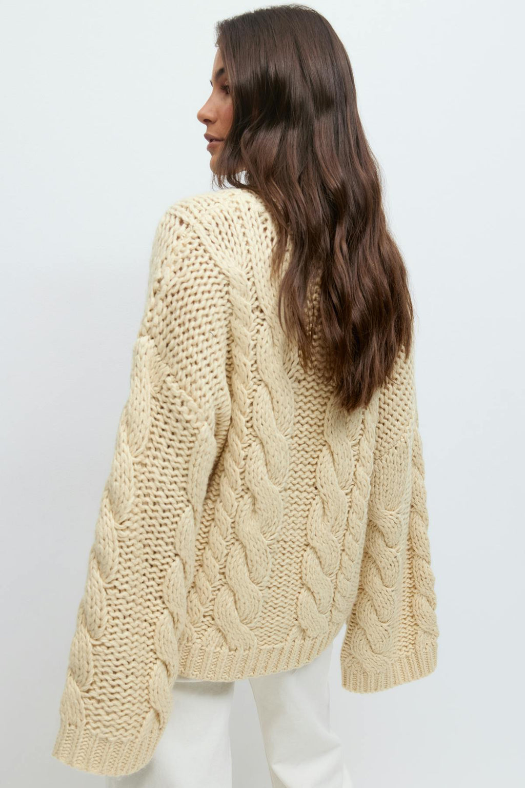 Knitted cable sweater