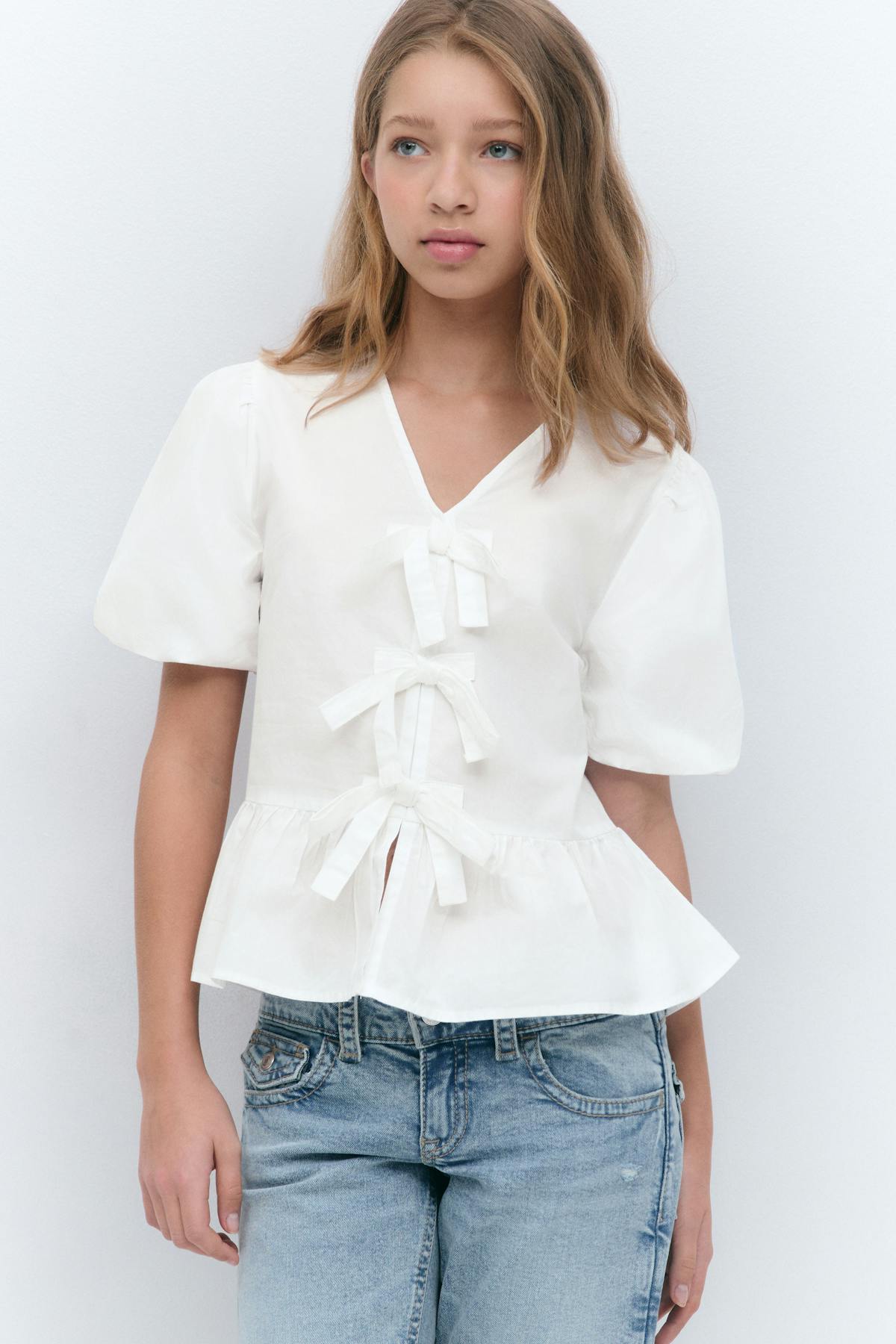 Y tie peplum top