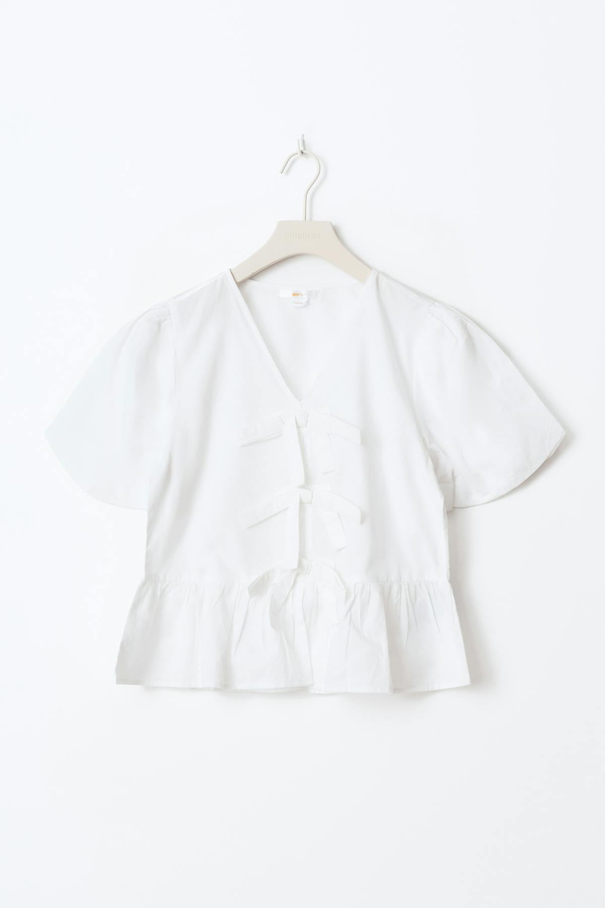 Y tie peplum top