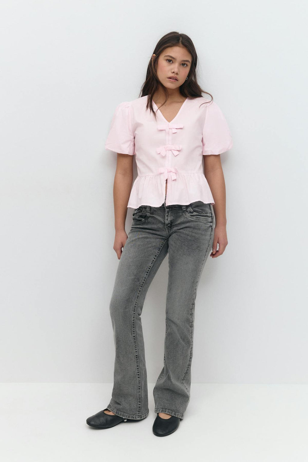 Y tie peplum top