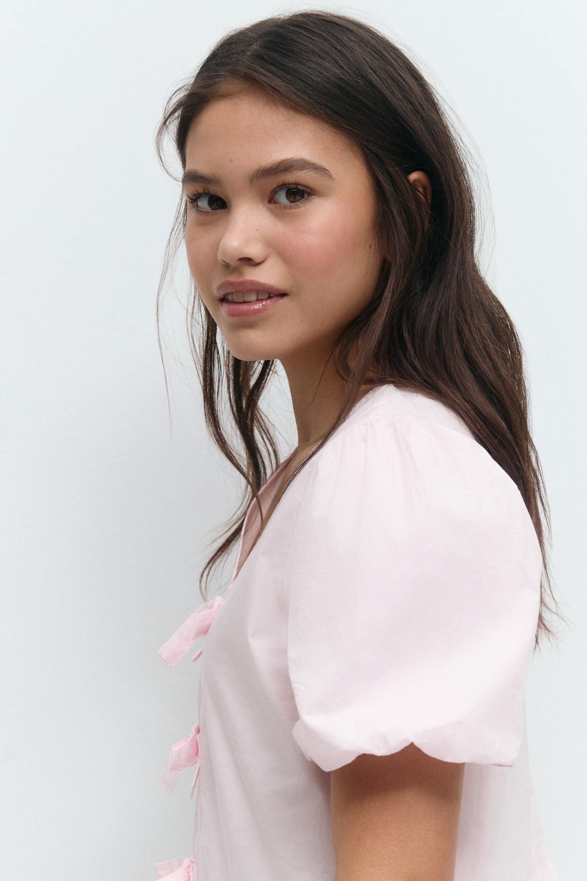 Y tie peplum top