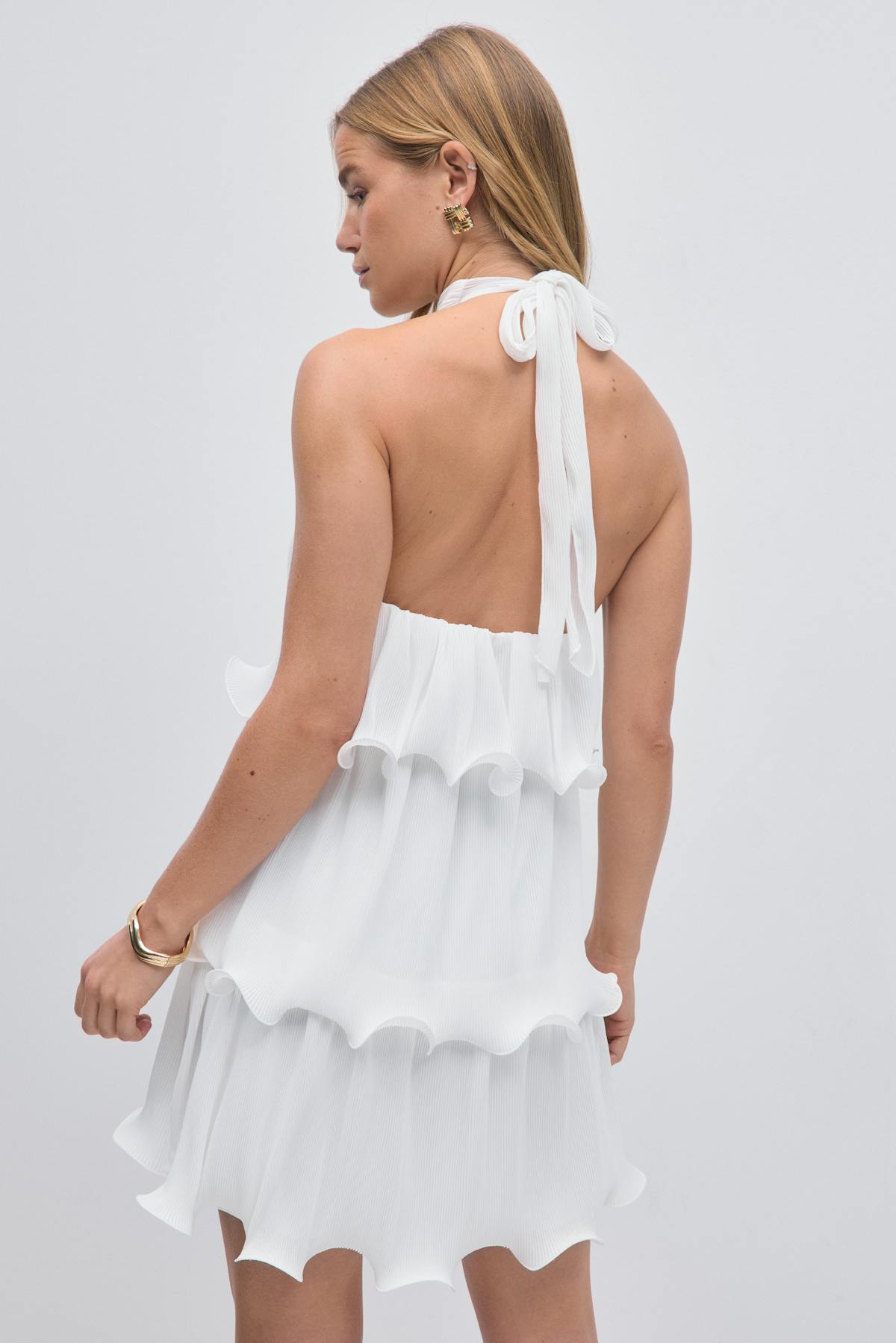 Halterneck wave edge dress