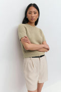 Knitted linen blend tee