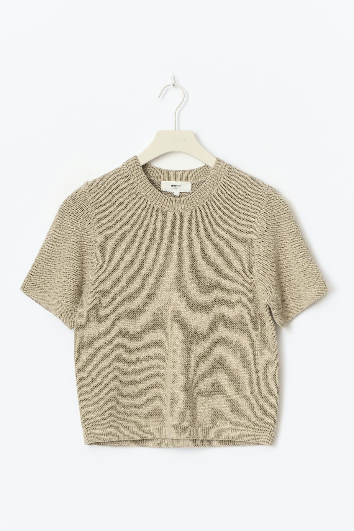 Knitted linen blend tee