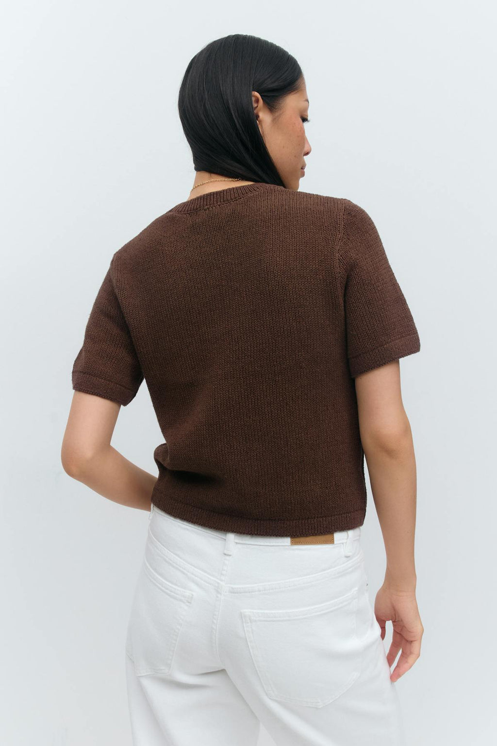 Knitted linen blend tee
