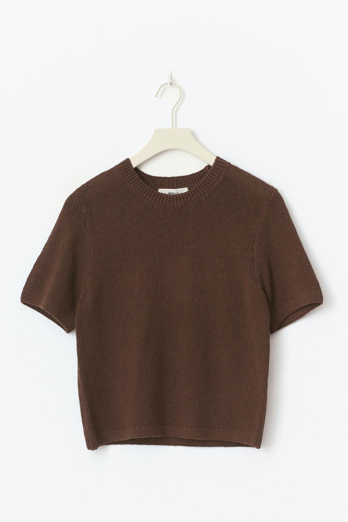 Knitted linen blend tee