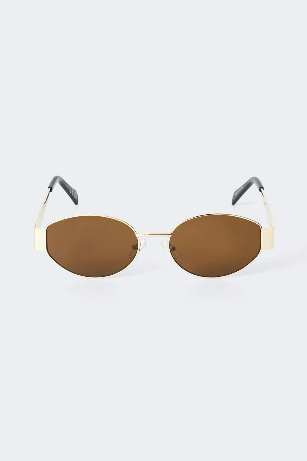 Oval metal frame sunglasses